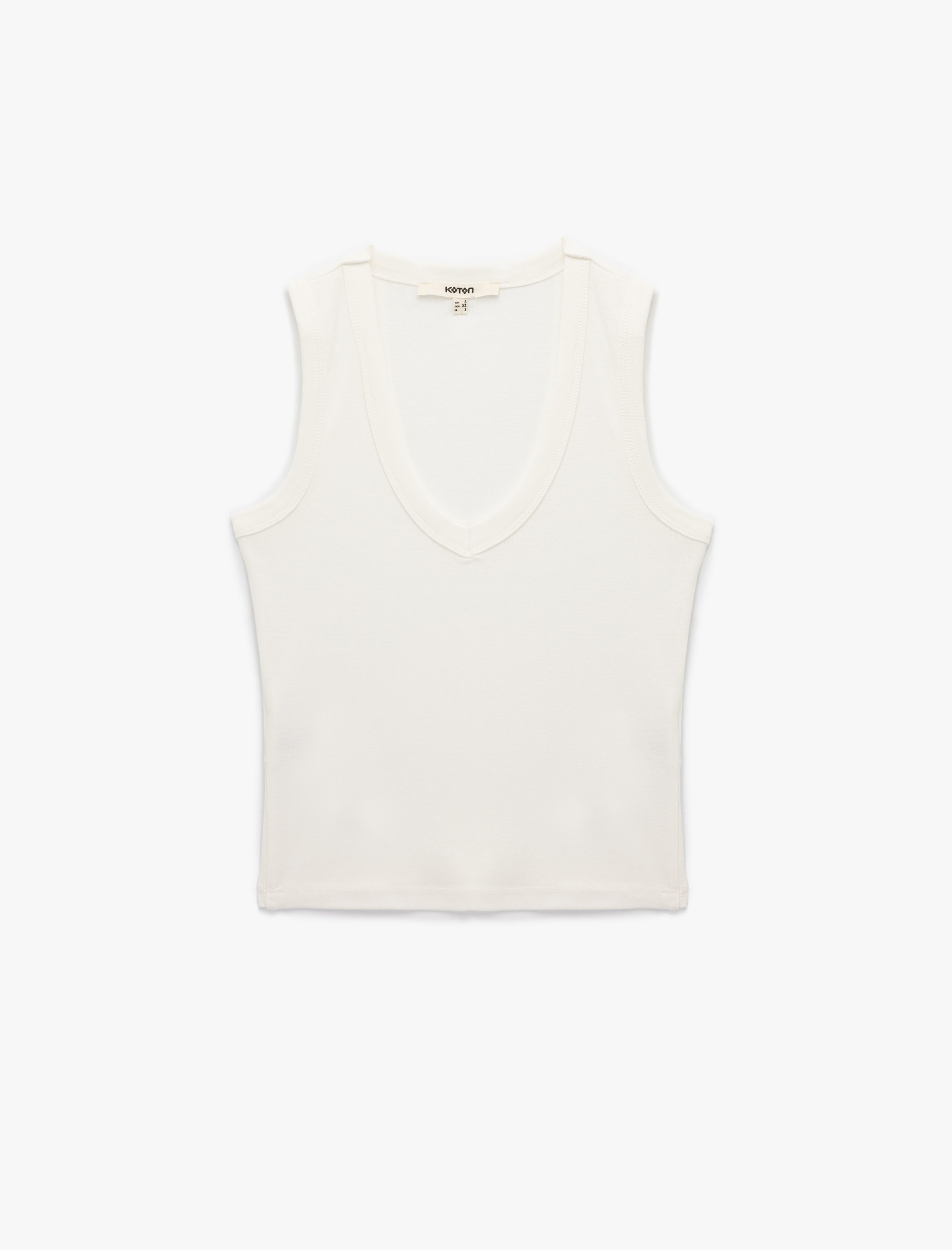   Slim Fit Bisiklet Yaka Pamuklu Ribanalı Kolsuz Bluz