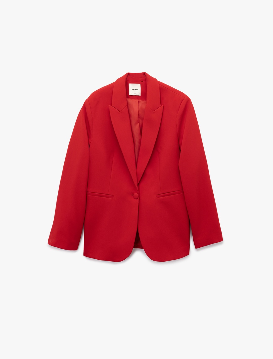   Cepli Uzun Kollu Kruvaze Blazer Ceket