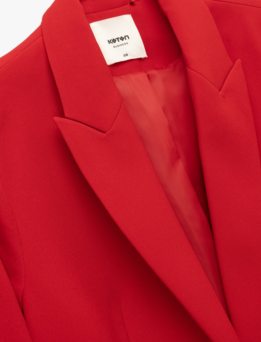   Cepli Uzun Kollu Kruvaze Blazer Ceket