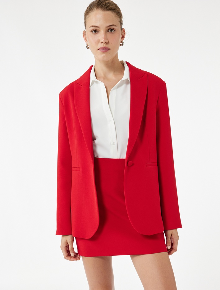  Cepli Uzun Kollu Kruvaze Blazer Ceket