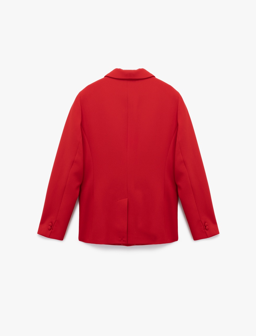   Cepli Uzun Kollu Kruvaze Blazer Ceket