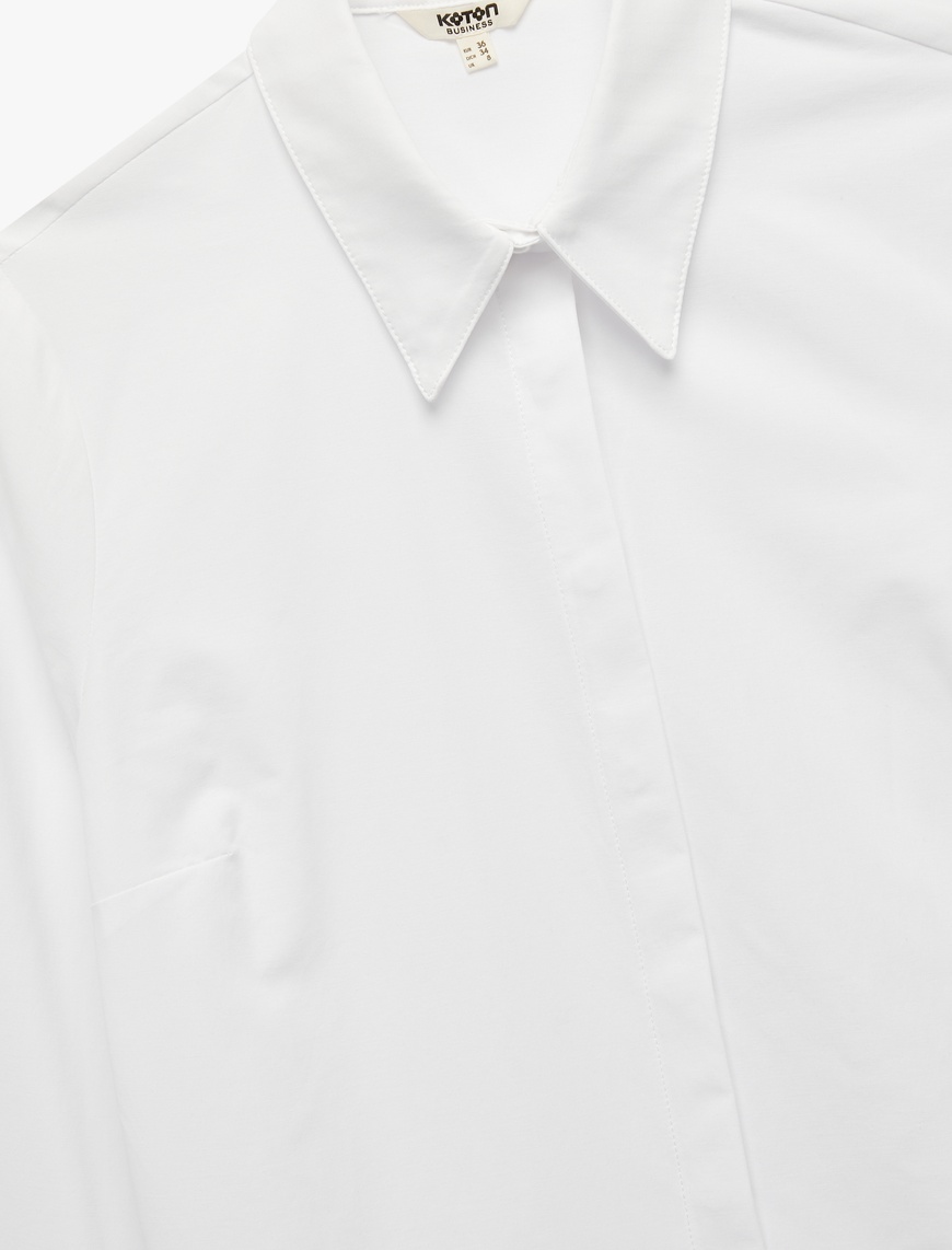   Regular Fit Klasik Yaka Uzun Kollu Poplin Gömlek