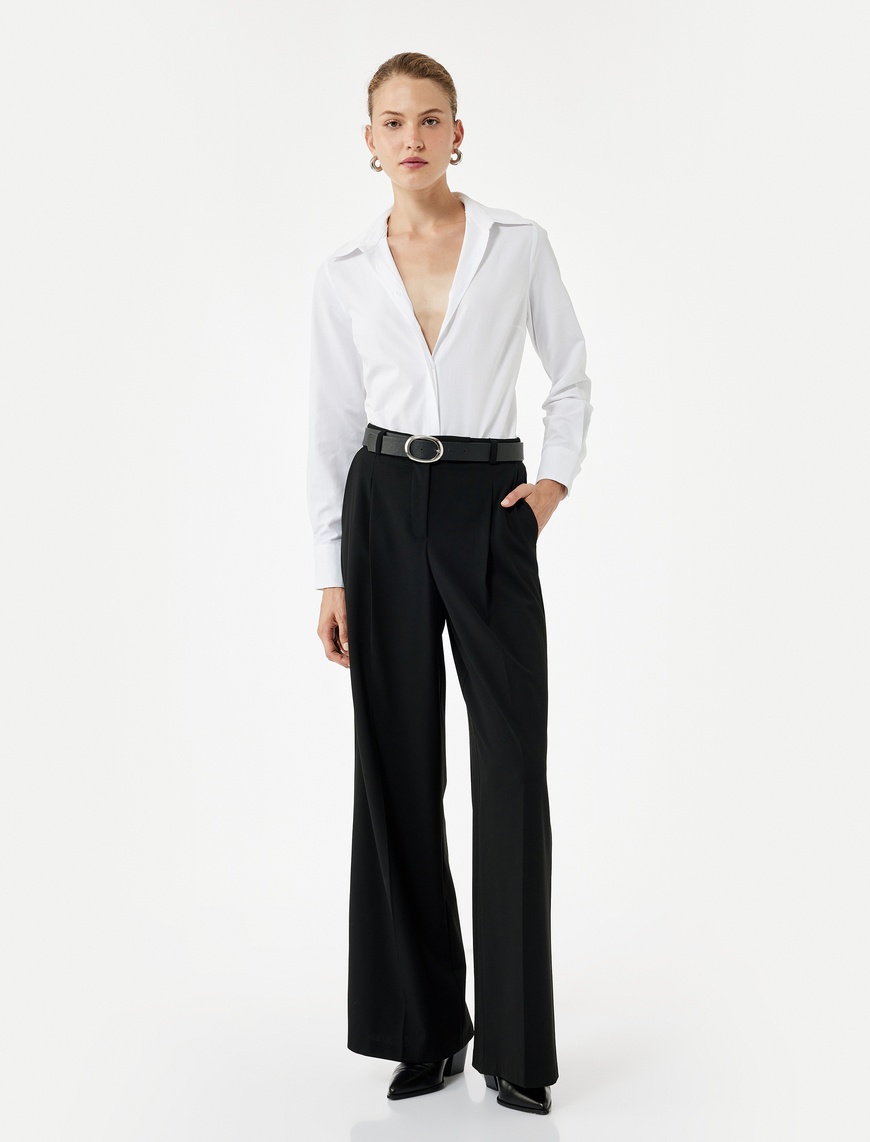   Regular Fit Klasik Yaka Uzun Kollu Poplin Gömlek