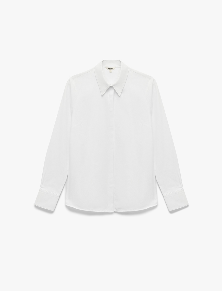   Regular Fit Klasik Yaka Uzun Kollu Poplin Gömlek