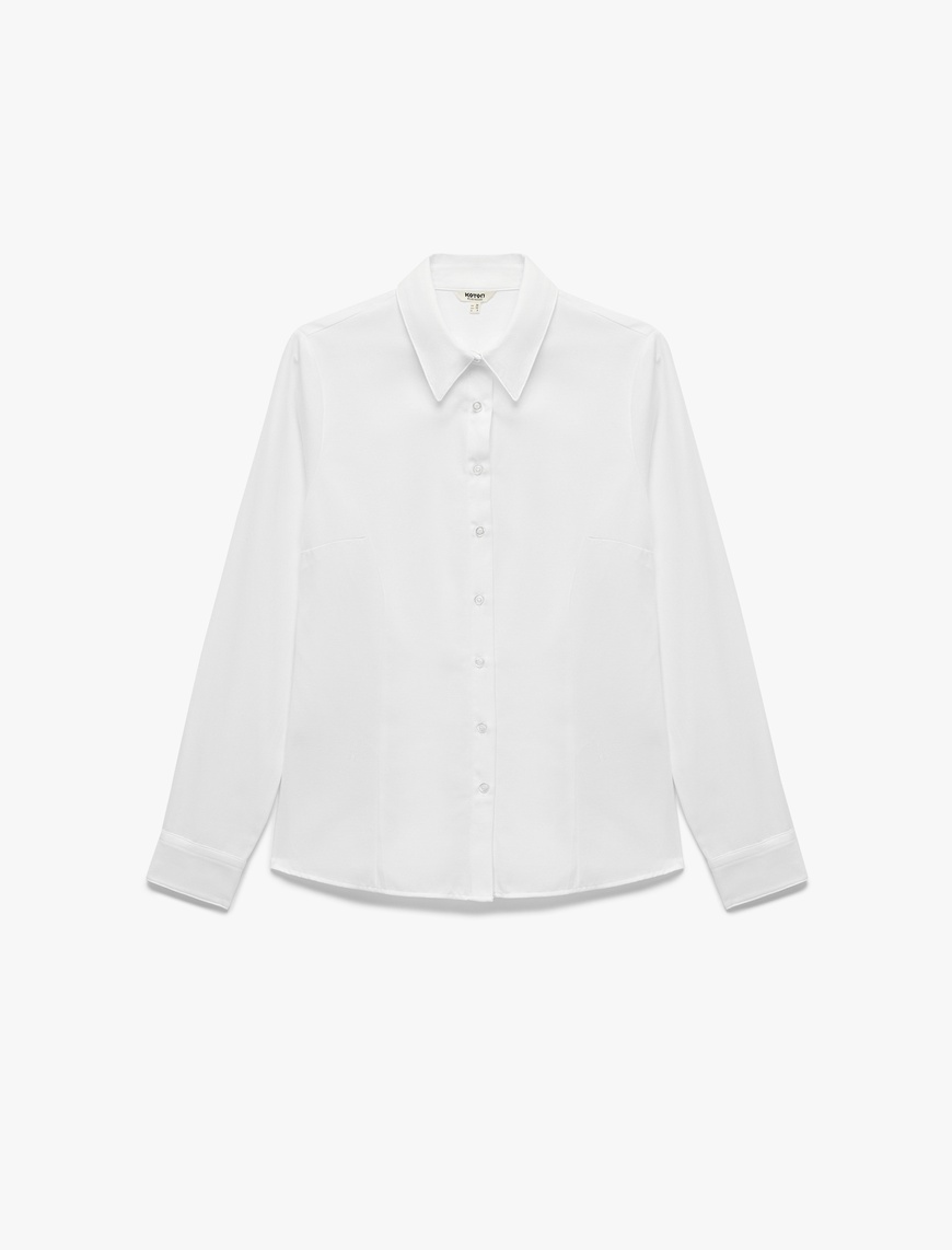   Slim Fit Uzun Kollu Klasik Yaka Poplin Gömlek