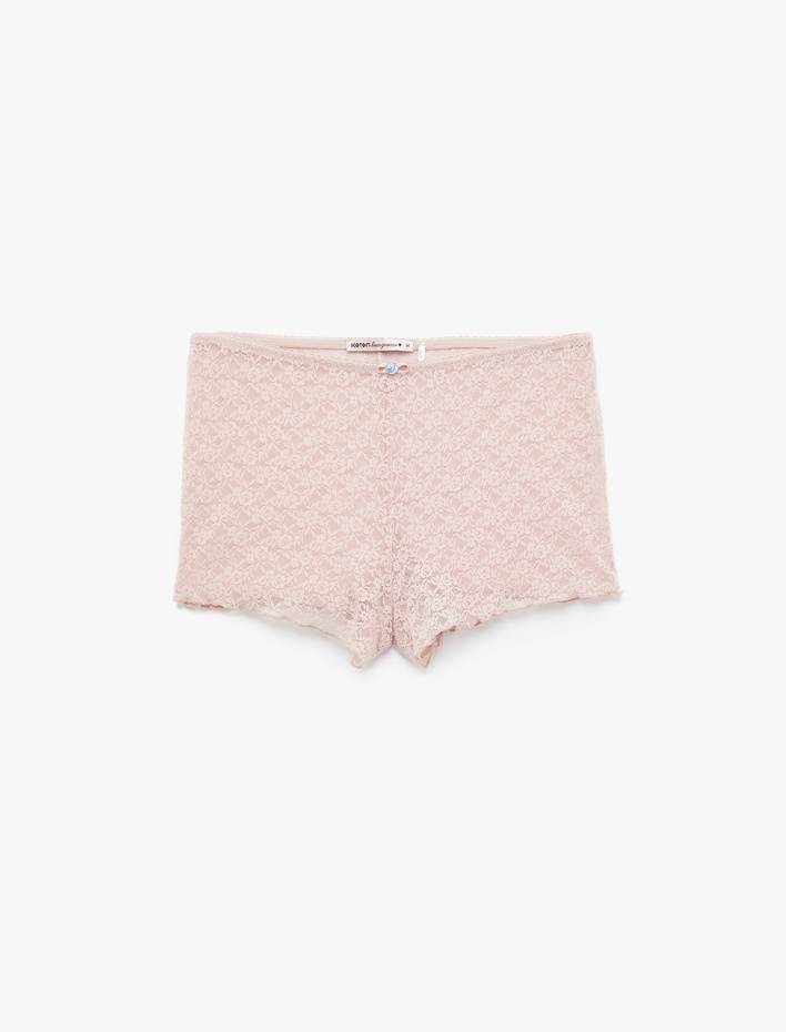  Dantelli Mini Şort Pijama Altı