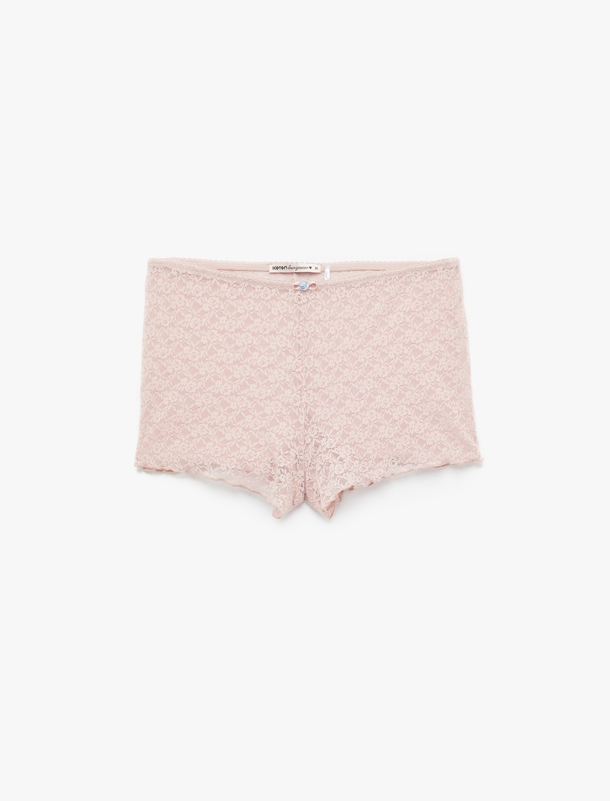   Dantelli Mini Şort Pijama Altı