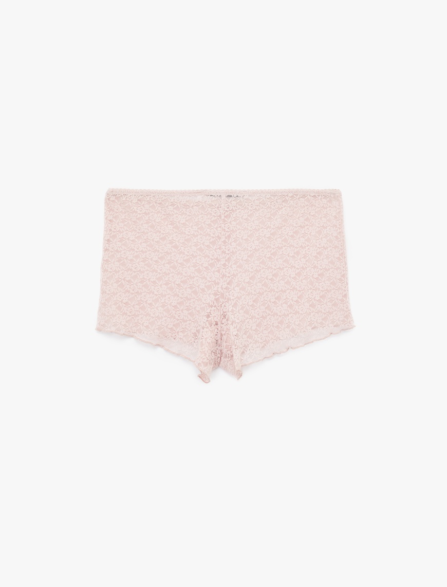   Dantelli Mini Şort Pijama Altı