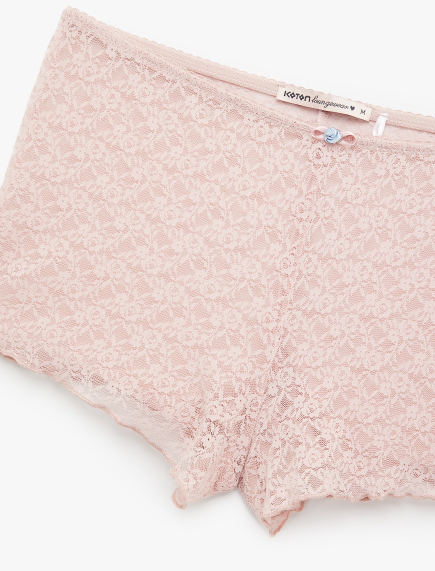   Dantelli Mini Şort Pijama Altı