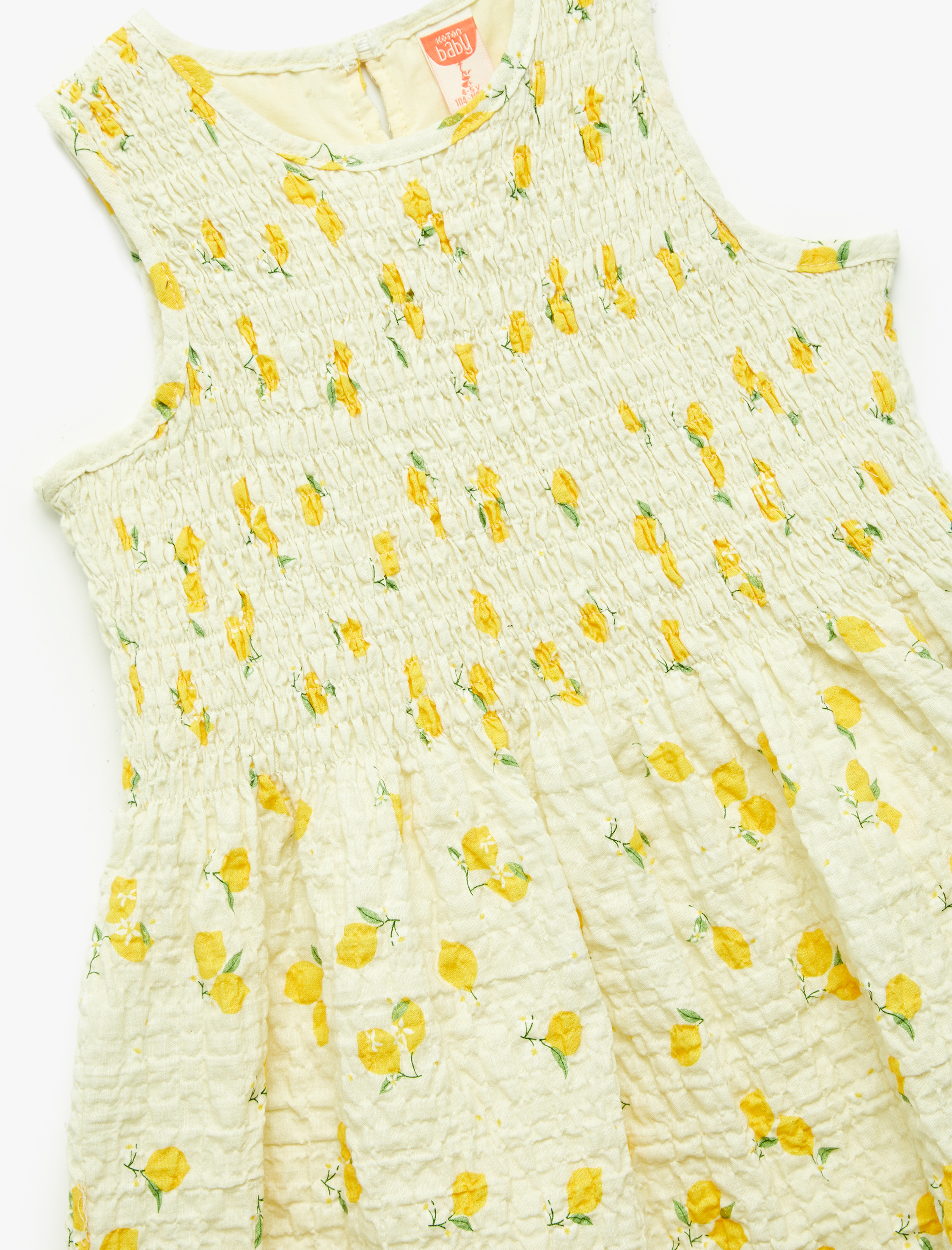  Kız Bebek Bisiklet Yaka Kolsuz Pamuklu Gipeli Elbise