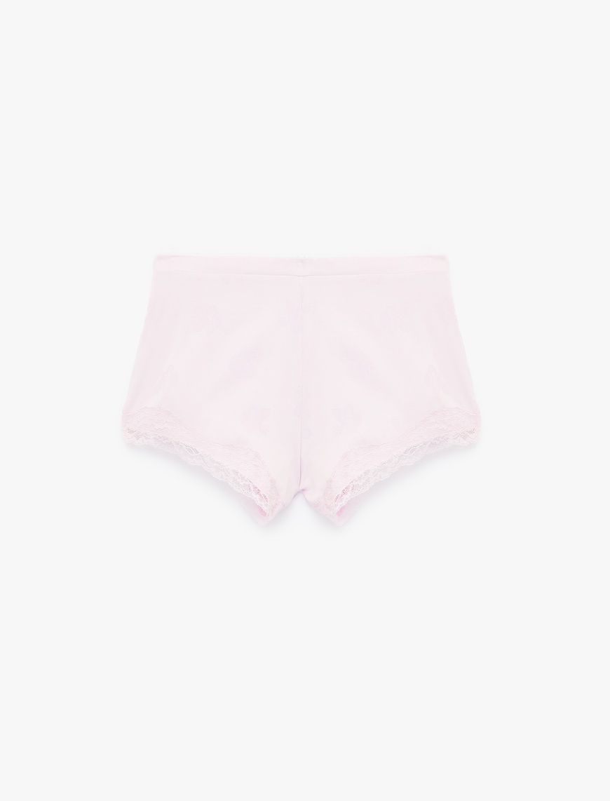   Dantel Detaylı Saten Şort Pijama Altı