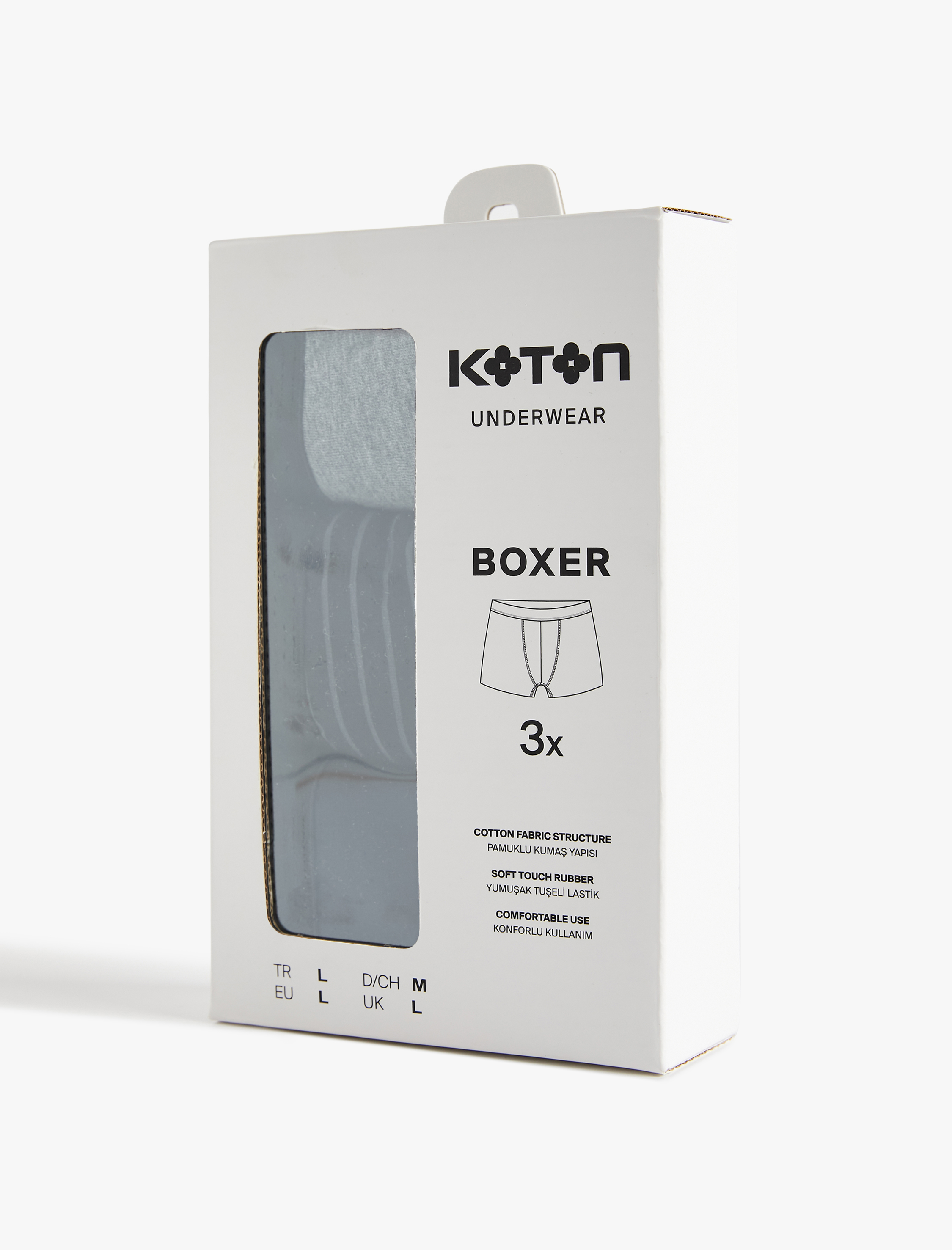   Çizgili Pamuklu 3'lü Boxer Seti