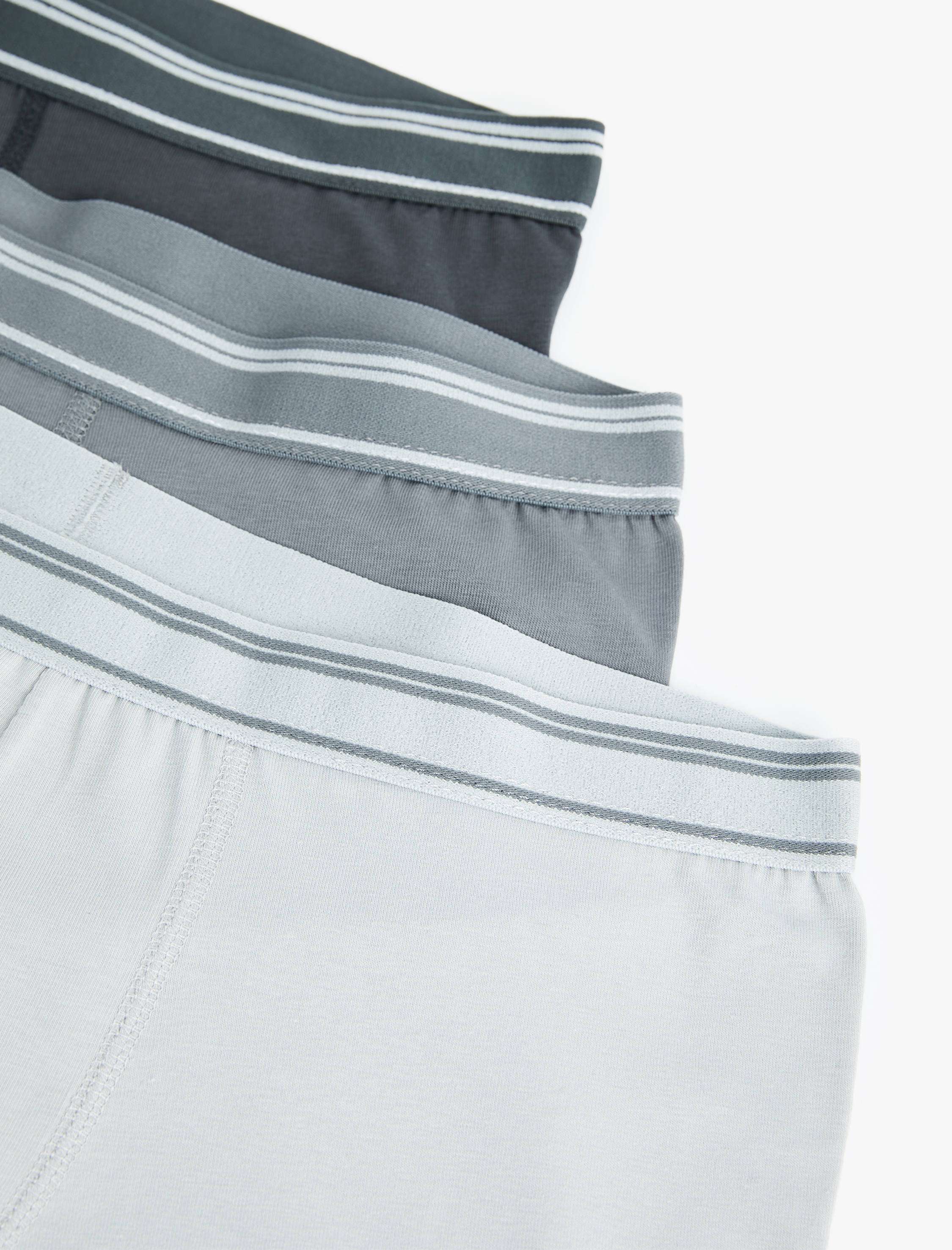   Pamuklu Çizgili Lastik Detaylı 3'lü Boxer Seti