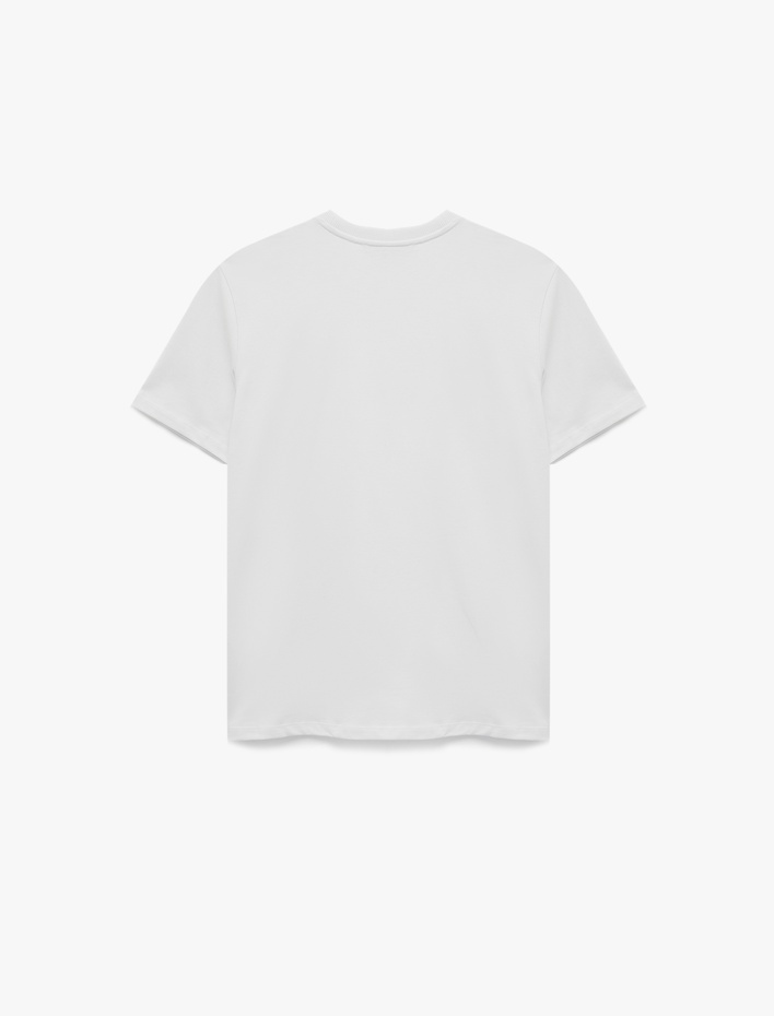  Regular Fit Kısa Kollu Bisiklet Yaka Tok Kumaş Pamuklu Basic Tişört