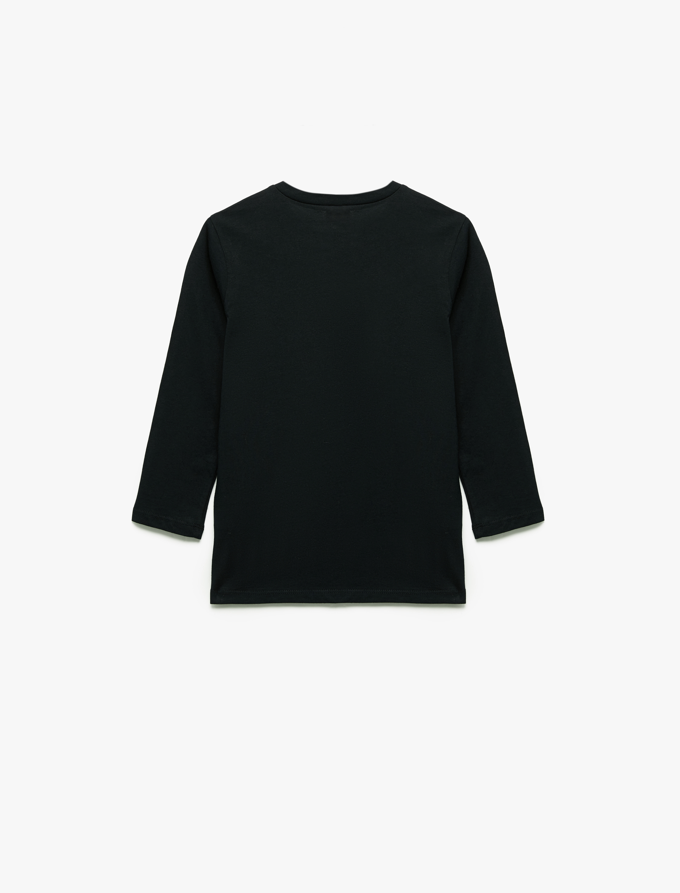  Erkek Çocuk Pamuklu Uzun Kollu Bisiklet Yaka Baskılı Tişört