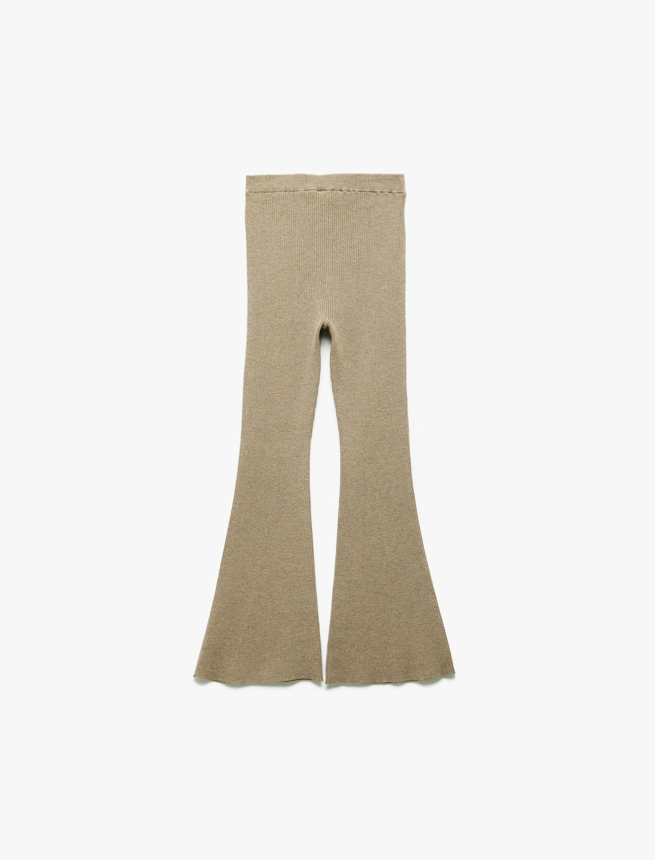  Kız Çocuk Viskon Karışımlı Dar Kalıp İspanyol Paça Triko Pantolon