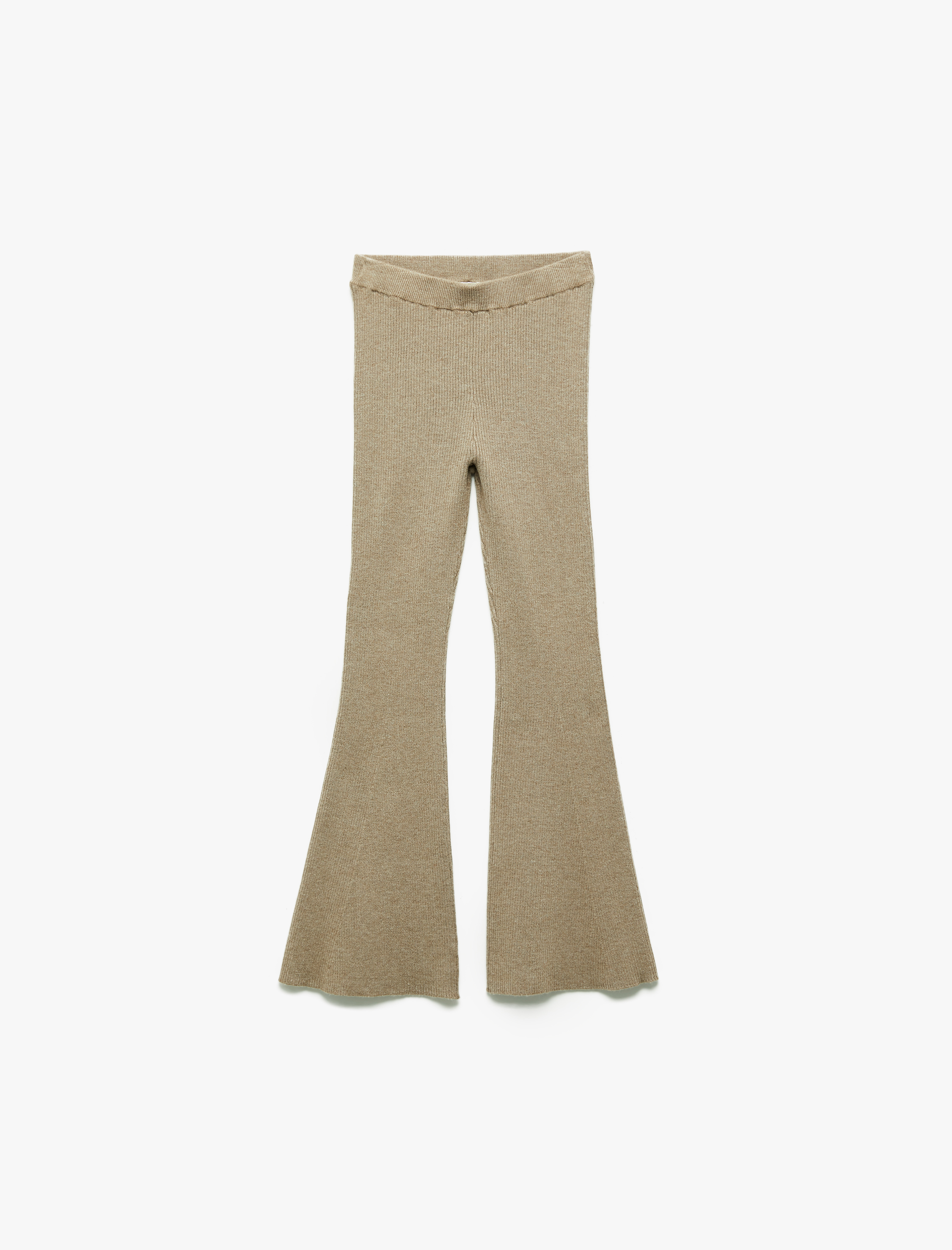  Kız Çocuk Viskon Karışımlı Dar Kalıp İspanyol Paça Triko Pantolon