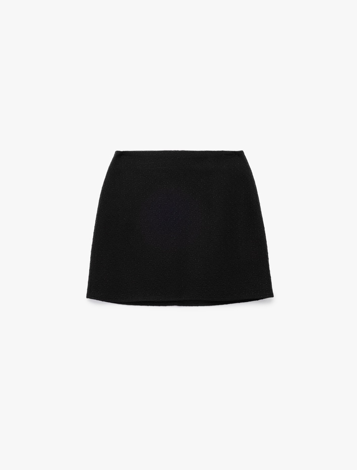  Slim Fit A Kesim Tüvit Mini Etek