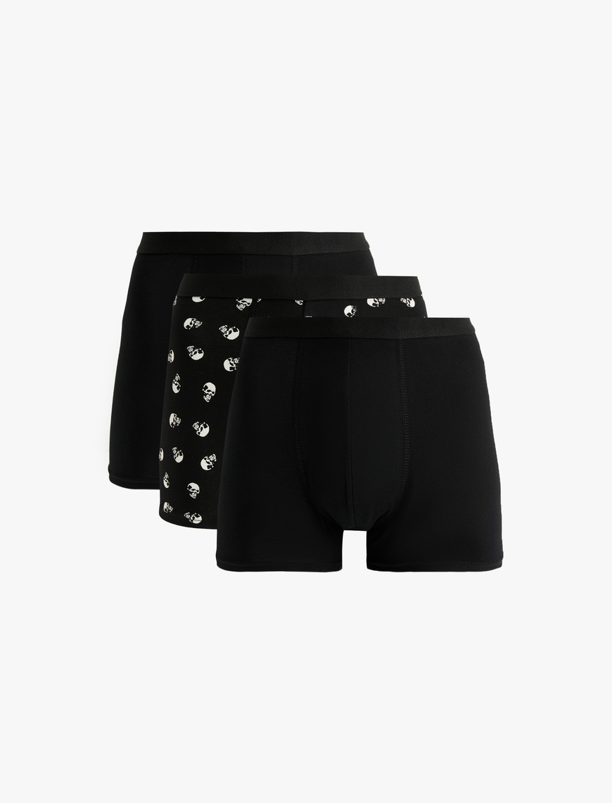   Pamuklu Kurukafa Desenli 3'lü Boxer Seti