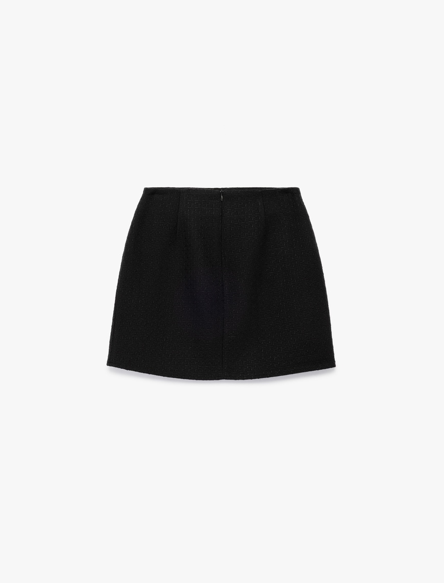   Slim Fit A Kesim Tüvit Mini Etek