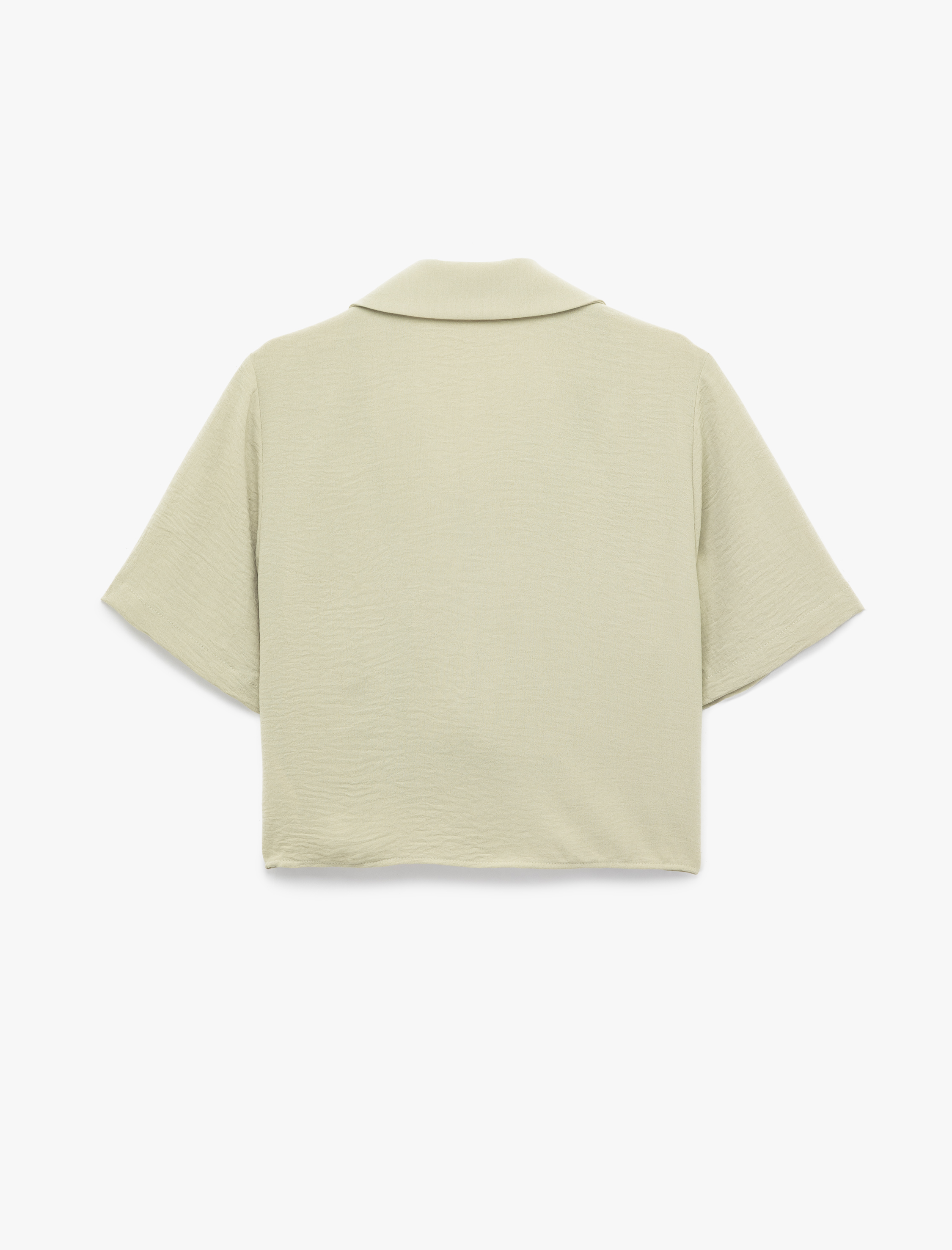   Regular Fit Kaçık Yaka Kısa Kollu Gömlek