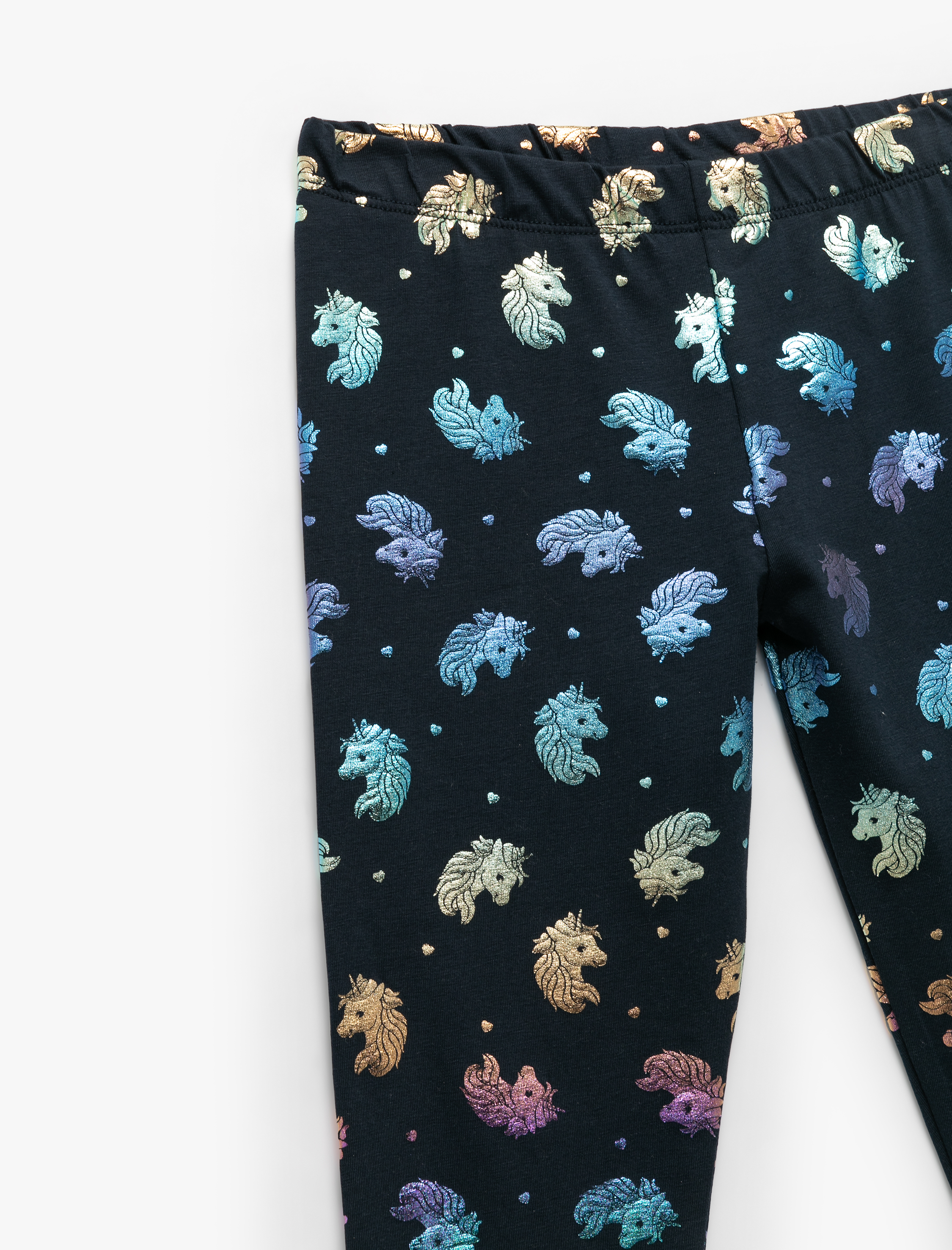  Kız Çocuk Pamuklu Unicorn Desenli Uzun Tayt