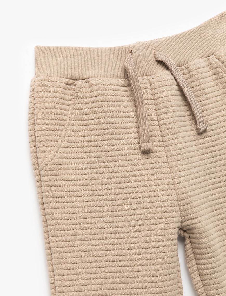  Erkek Bebek Pamuklu Beli Bağcıklı Basic Jogger Eşofman Altı