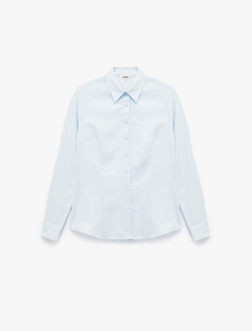   Slim Fit Uzun Kollu Klasik Yaka Poplin Gömlek