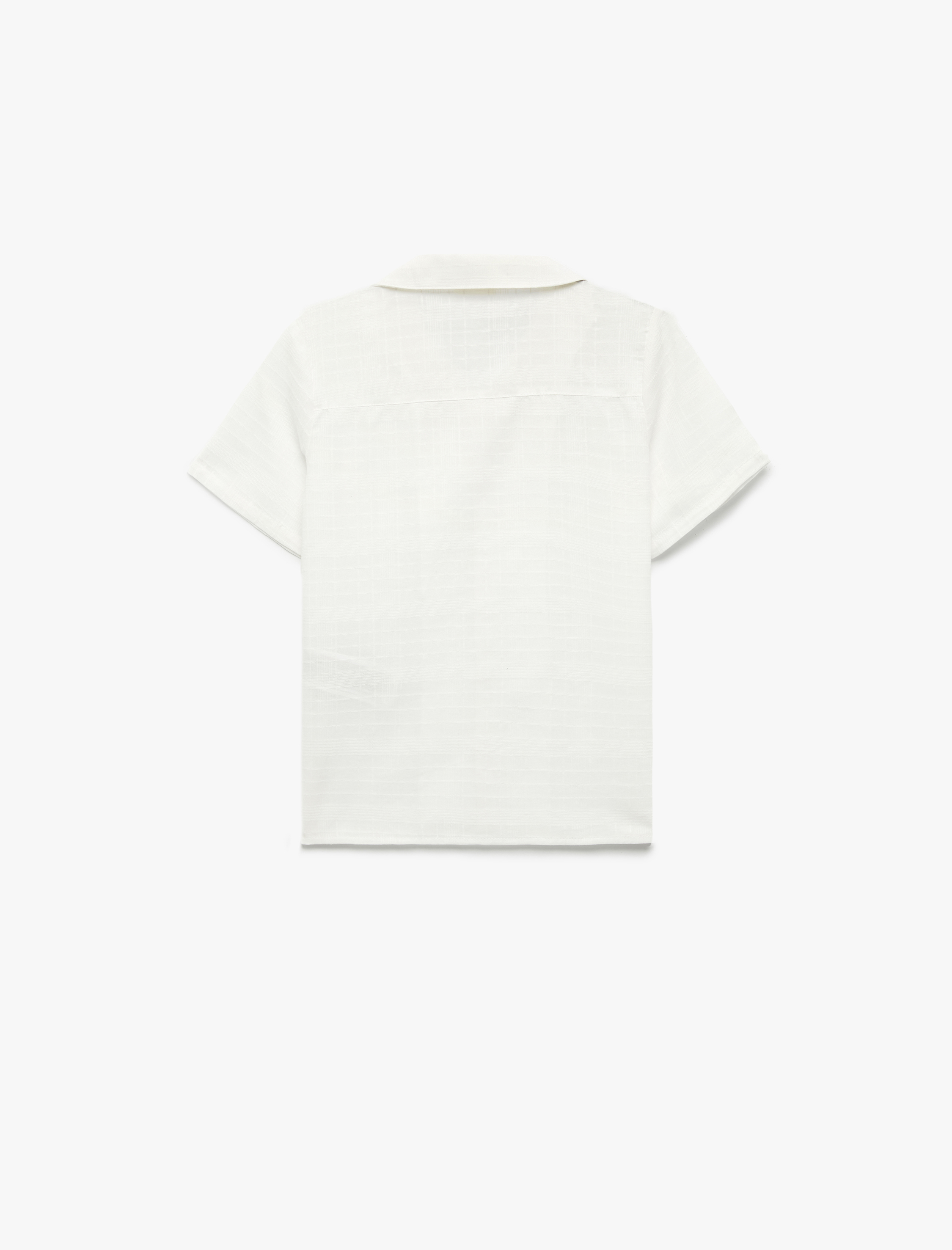  Erkek Çocuk Cep Detaylı Pamuklu Kısa Kollu Gömlek