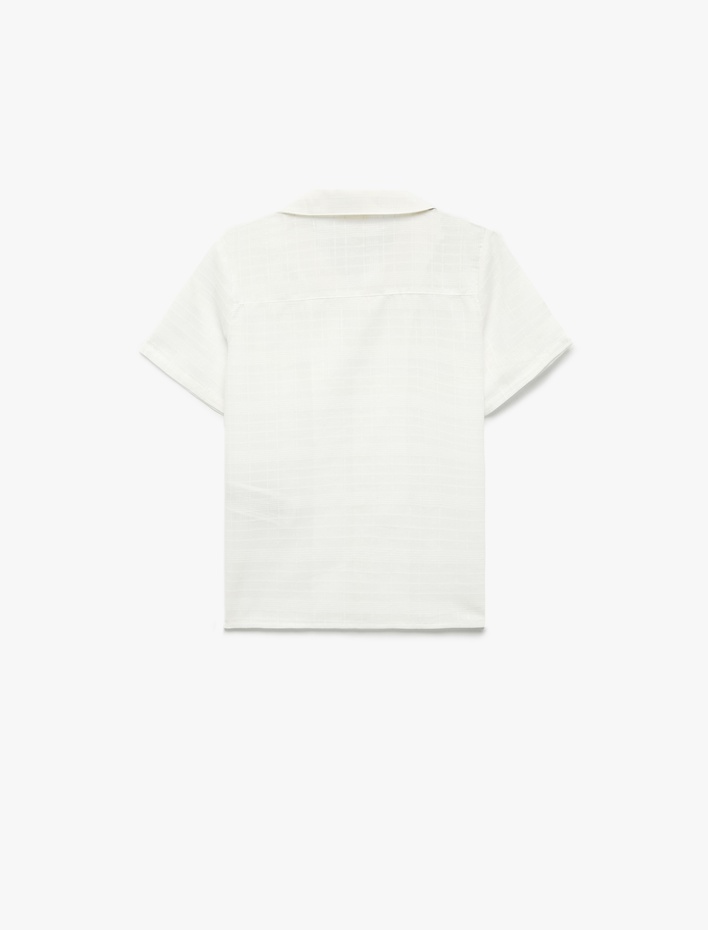 Erkek Çocuk Cep Detaylı Pamuklu Kısa Kollu Gömlek