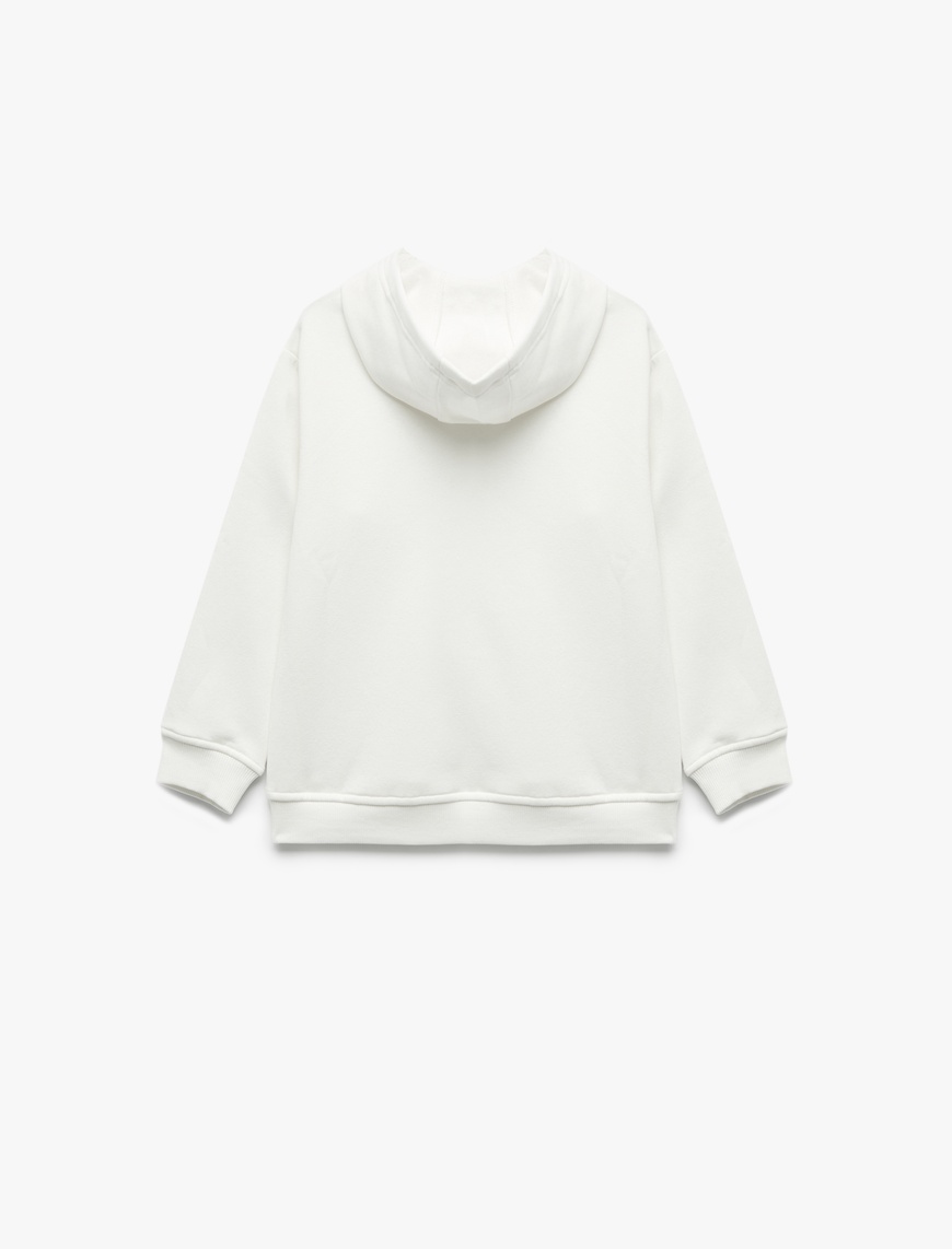  Erkek Çocuk Oversize Şardonlu Uzun Kollu Basic Kapşonlu Sweatshirt