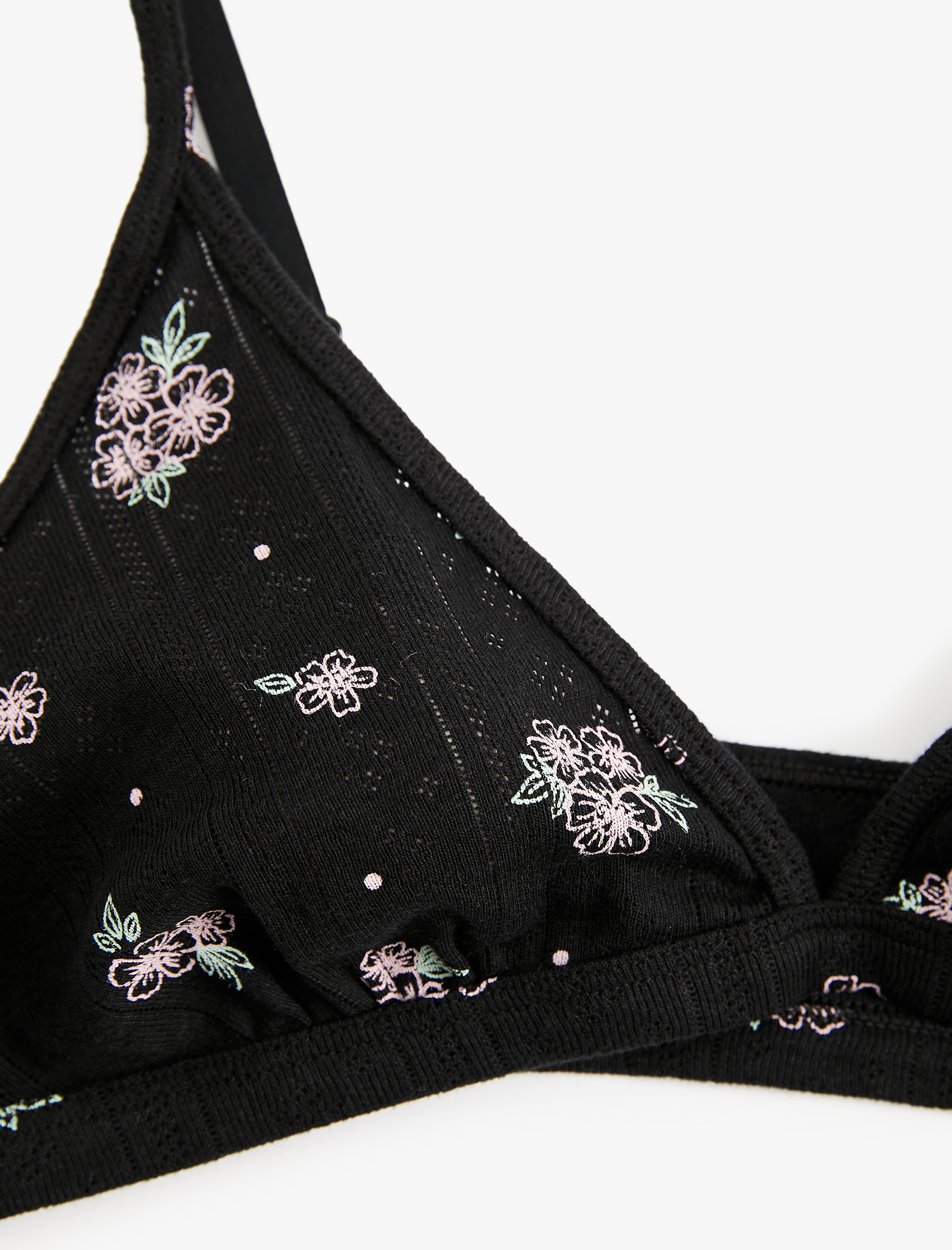   Balensiz Dolgusuz Pamuklu Çiçekli Sütyen