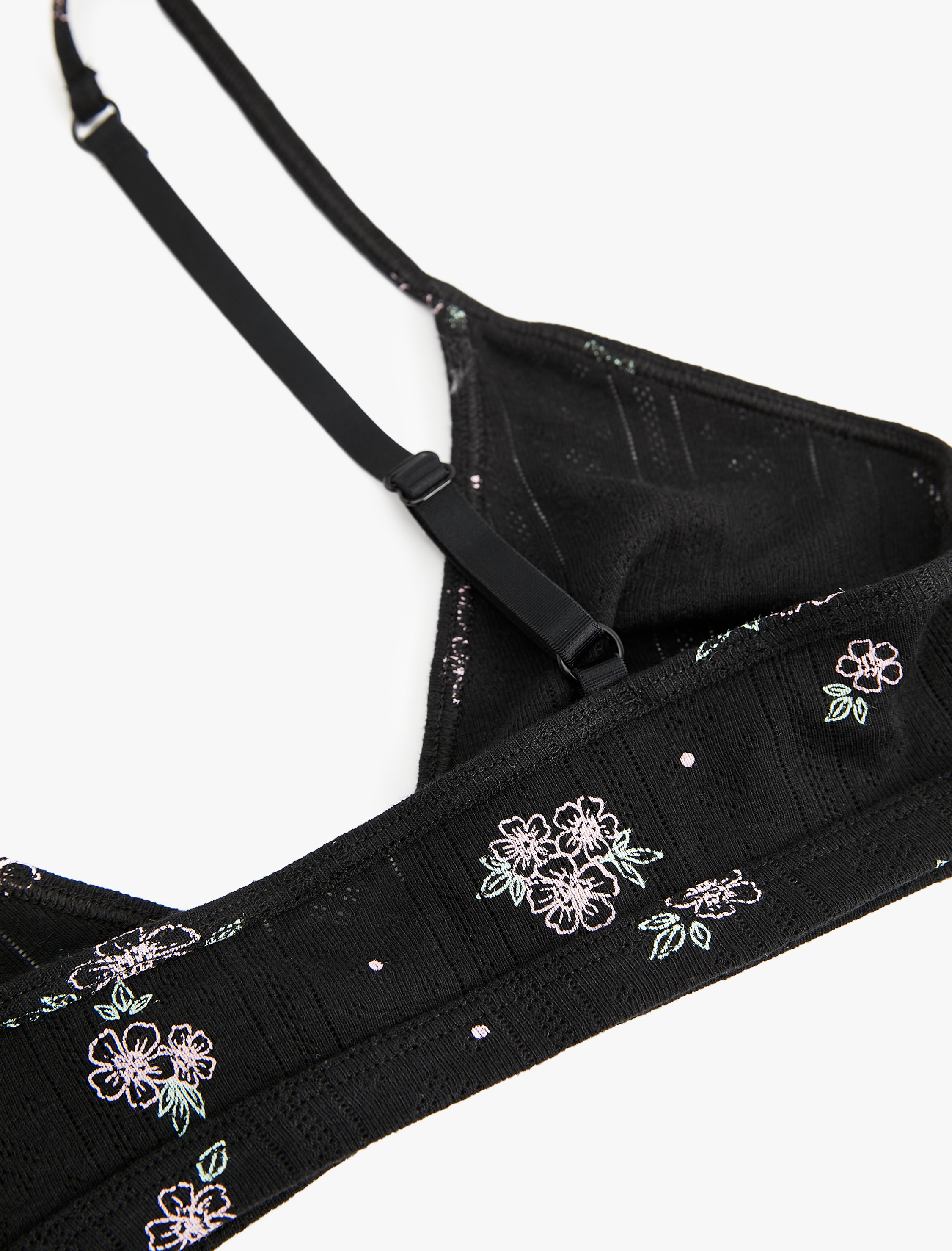   Balensiz Dolgusuz Pamuklu Çiçekli Sütyen