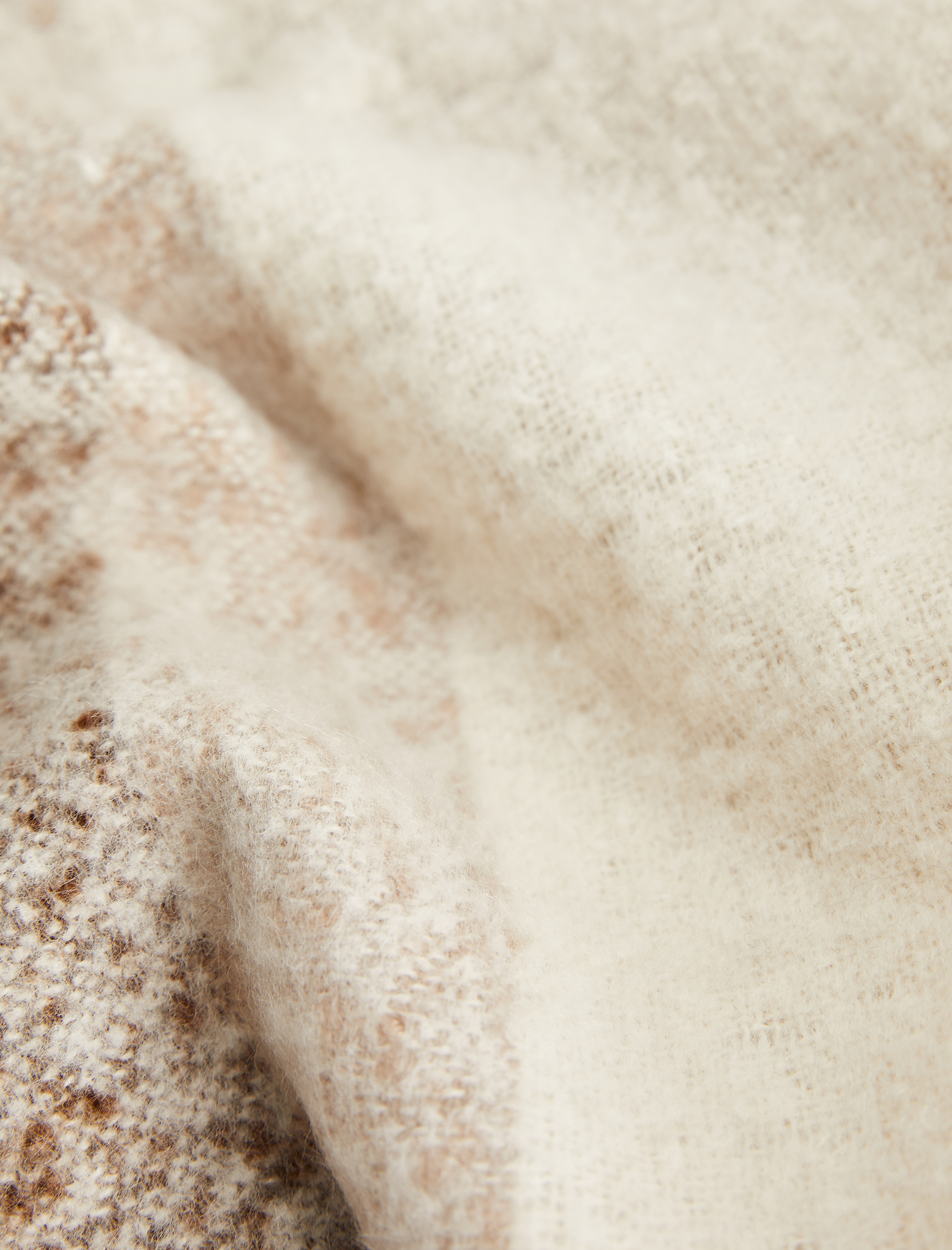  Kadın Yumuşak Dokulu Renk Bloklu Püsküllü Uzun Atkı