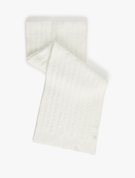 Saç Örgü Dokulu Uzun Atkı