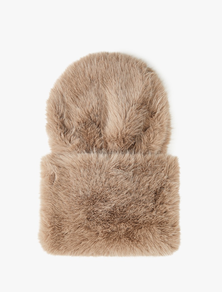 Kadın Suni Kürklü Uzun Atkı