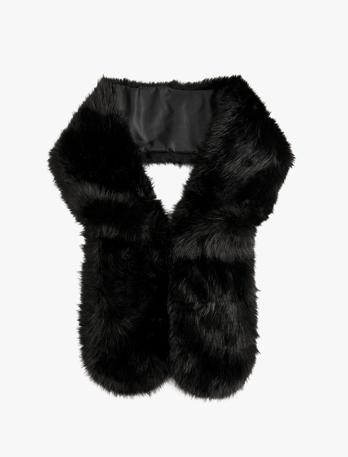 Kadın Suni Kürklü Uzun Atkı