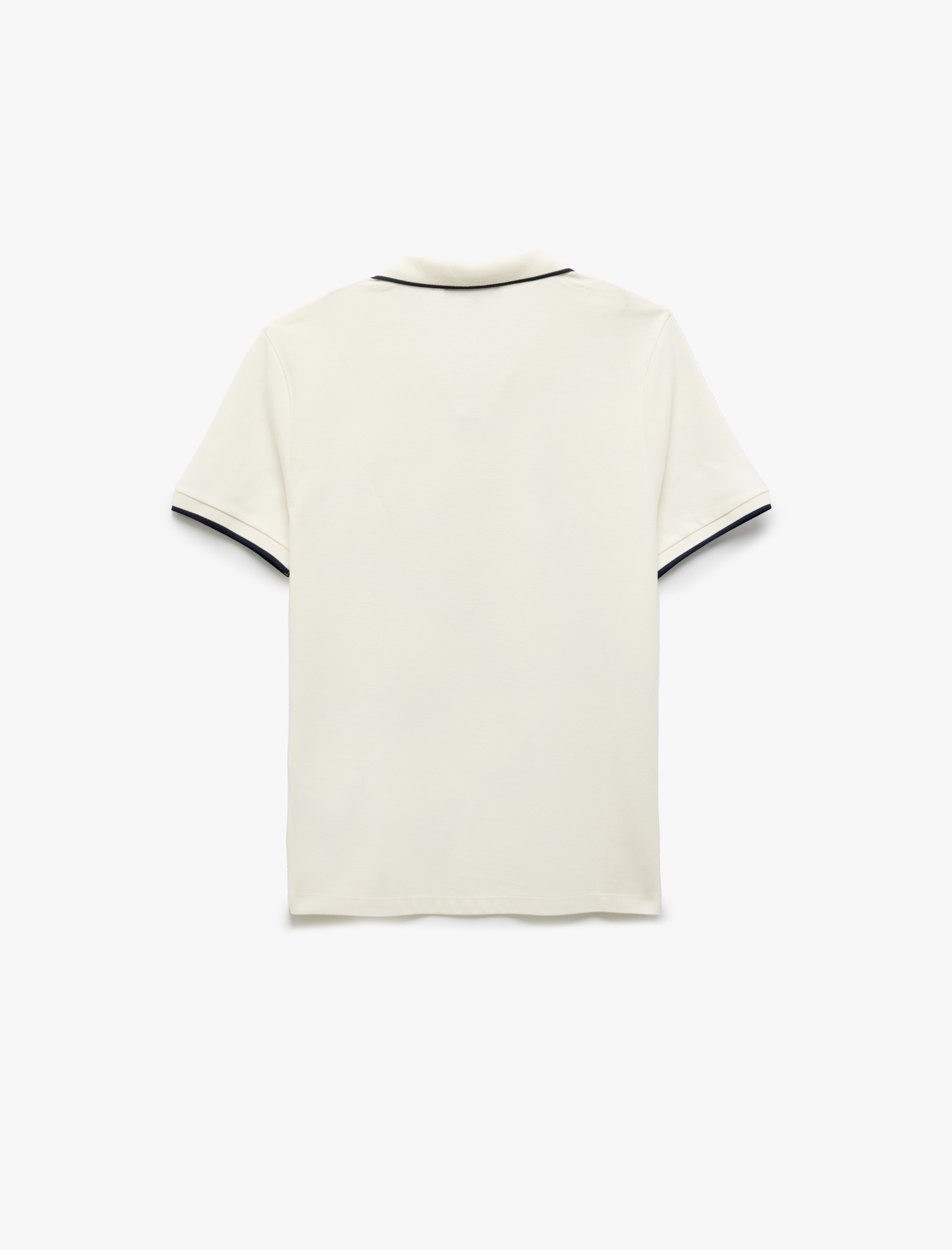   Kontrast Detaylı Pamuklu Pike Kumaş Kısa Kollu Slim Fit Polo Yaka Tişört