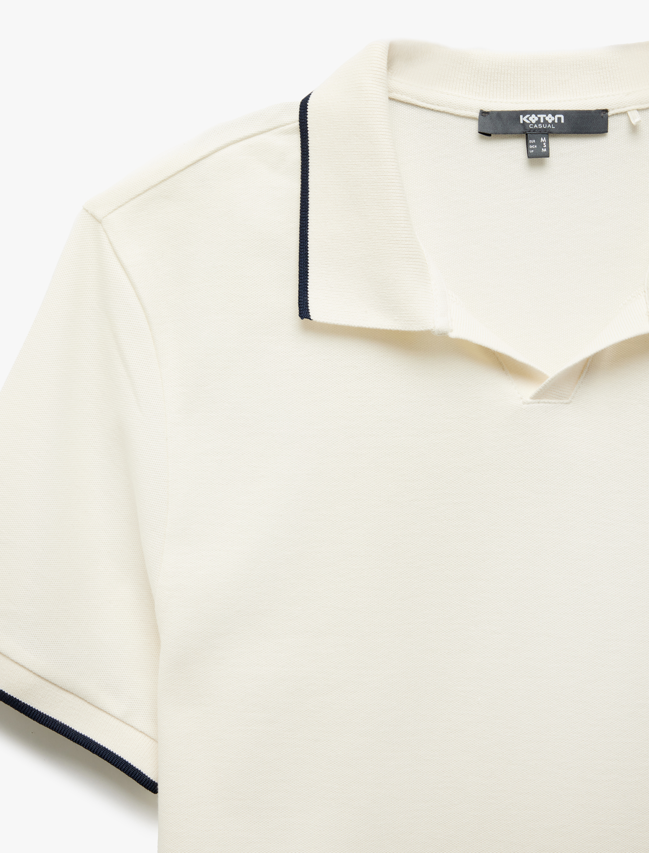   Kontrast Detaylı Pamuklu Pike Kumaş Kısa Kollu Slim Fit Polo Yaka Tişört