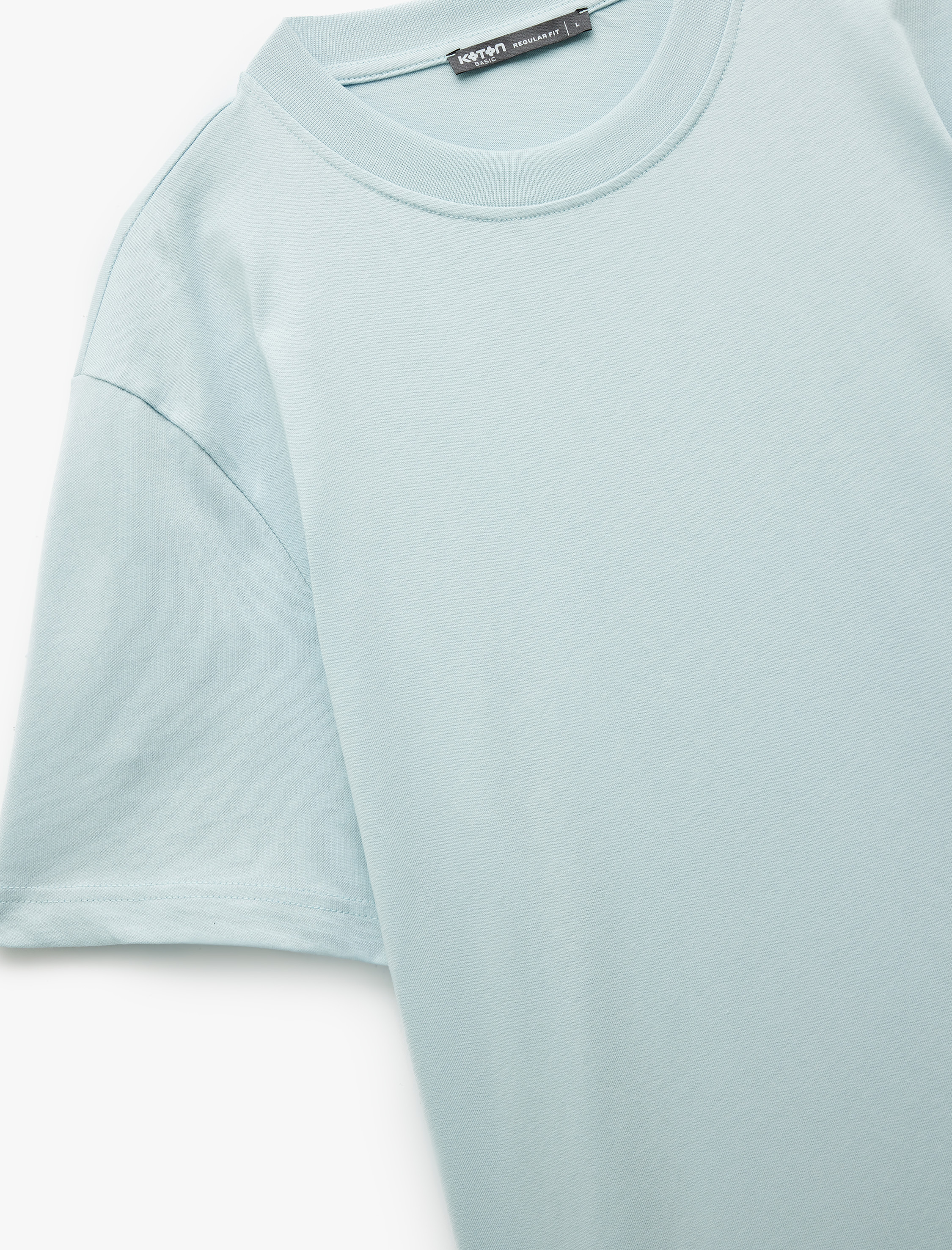   Basic Tişört Regular Fit Kısa Kollu Bisiklet Yaka Pamuklu