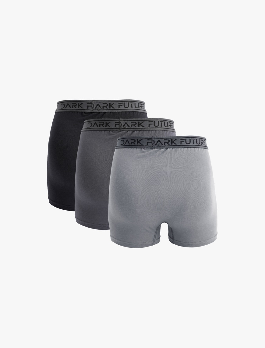   Pamuklu Baskılı Lastikli 3'lü Boxer Seti