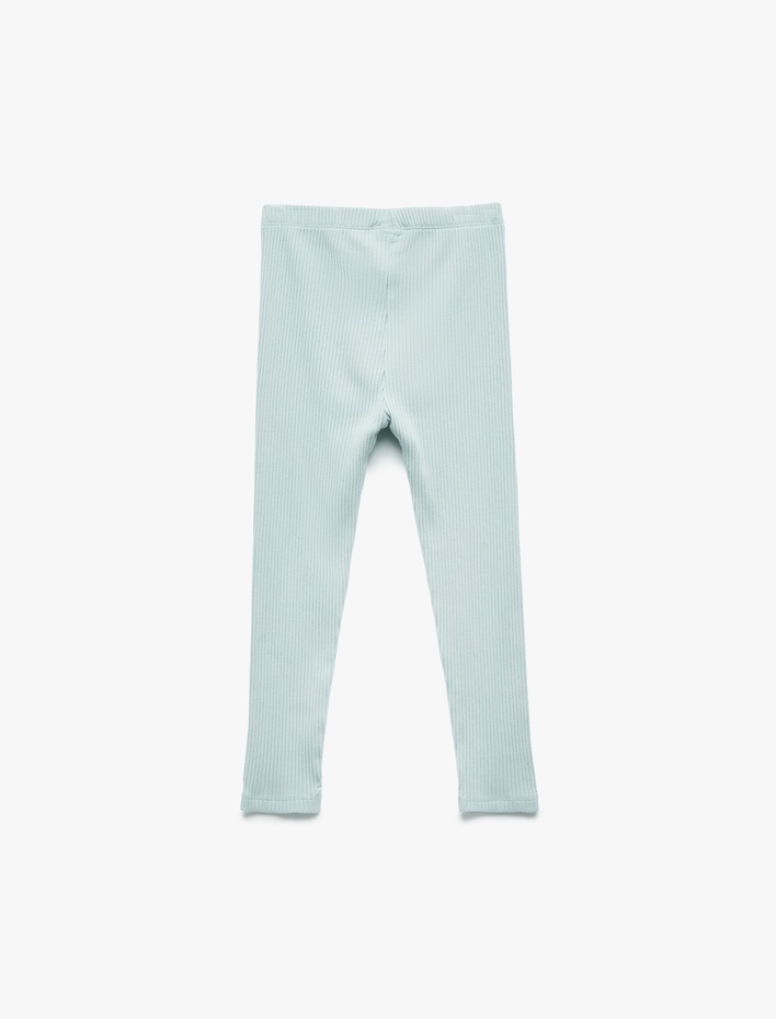 Kız Bebek Pamuklu Beli Lastikli Ribanalı Basic Uzun Tayt