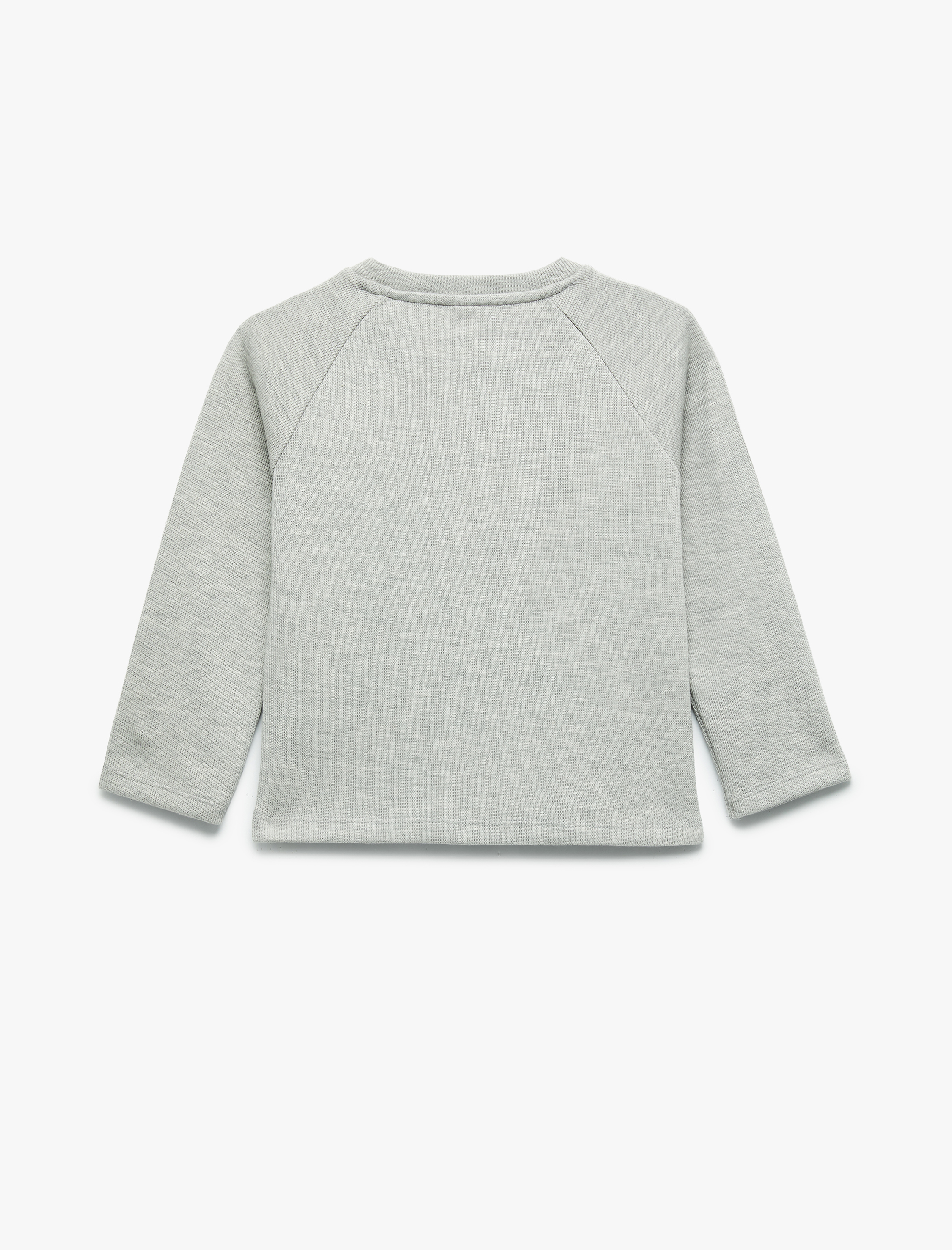  Erkek Bebek Pamuklu Düğmeli Uzun Reglan Kollu Bisiklet Yaka Sweatshirt