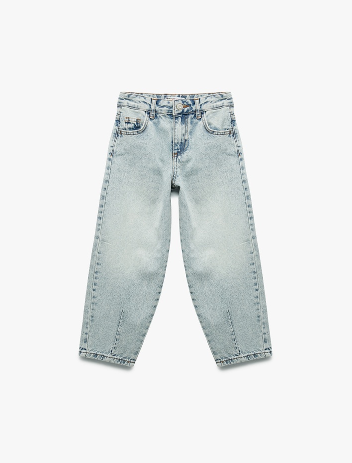 Kız Çocuk Pamuklu Balon Fit Denim Pantolon