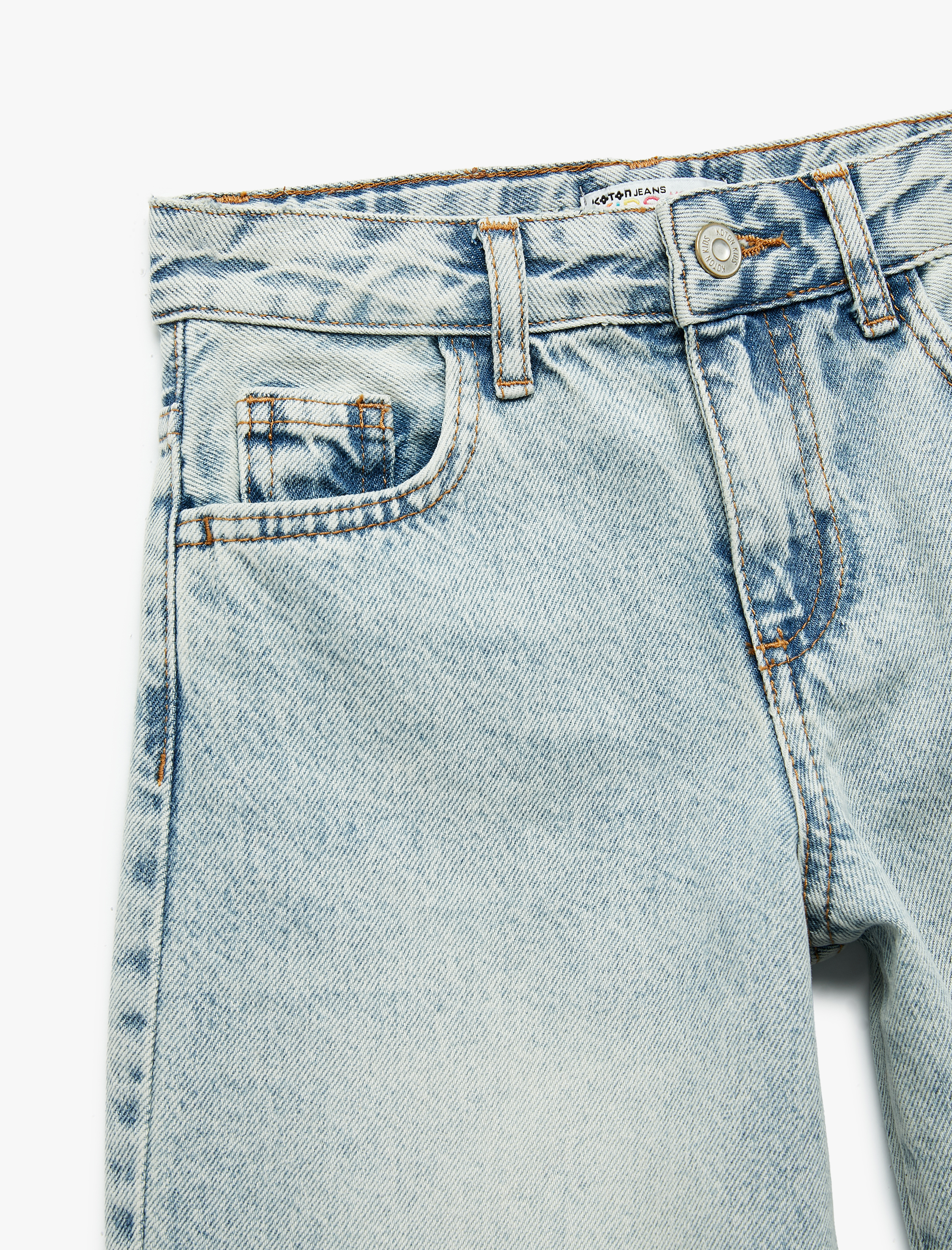  Kız Çocuk Pamuklu Balon Fit Denim Pantolon