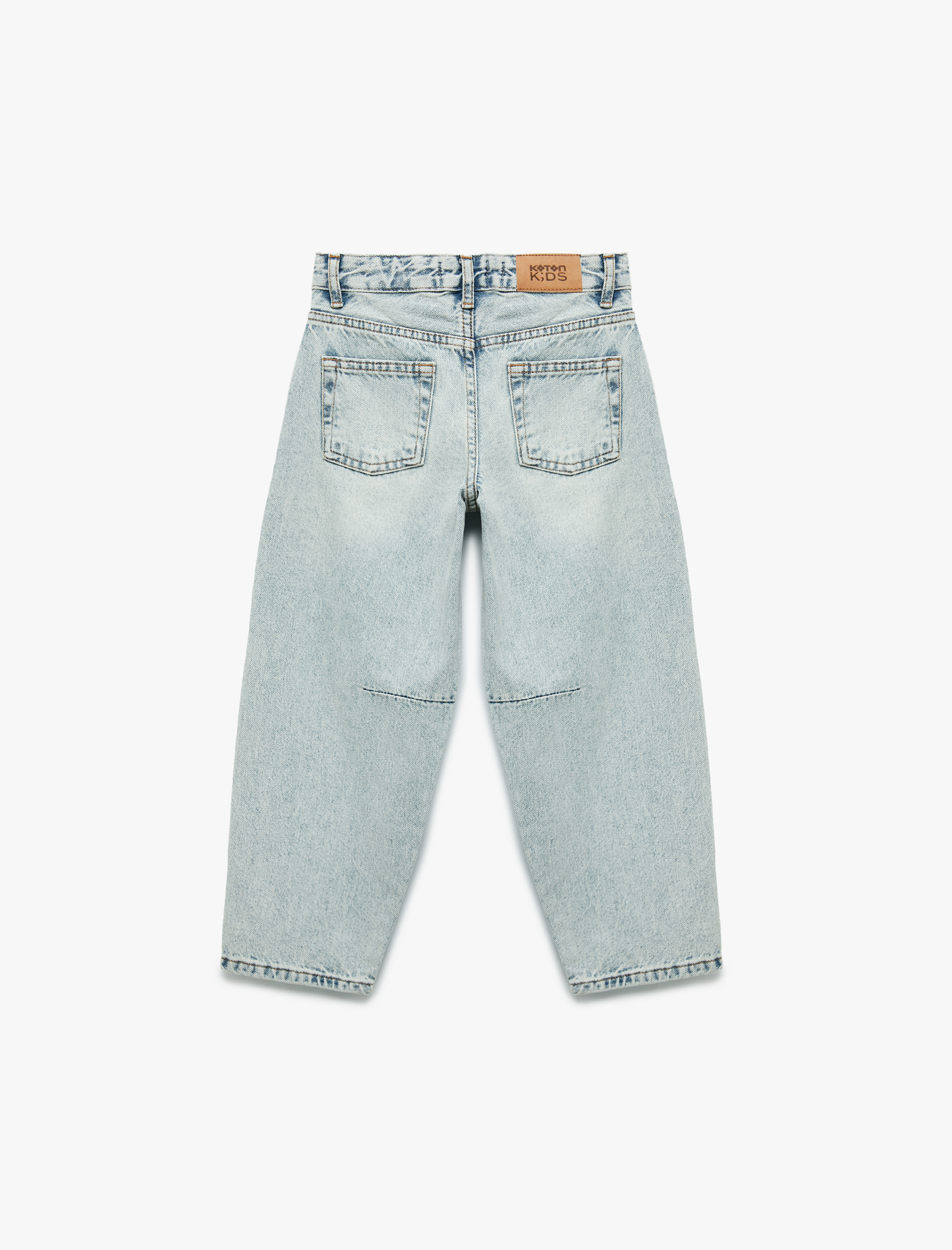  Kız Çocuk Pamuklu Balon Fit Denim Pantolon