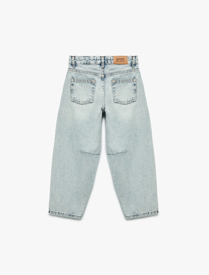 Kız Çocuk Pamuklu Balon Fit Denim Pantolon