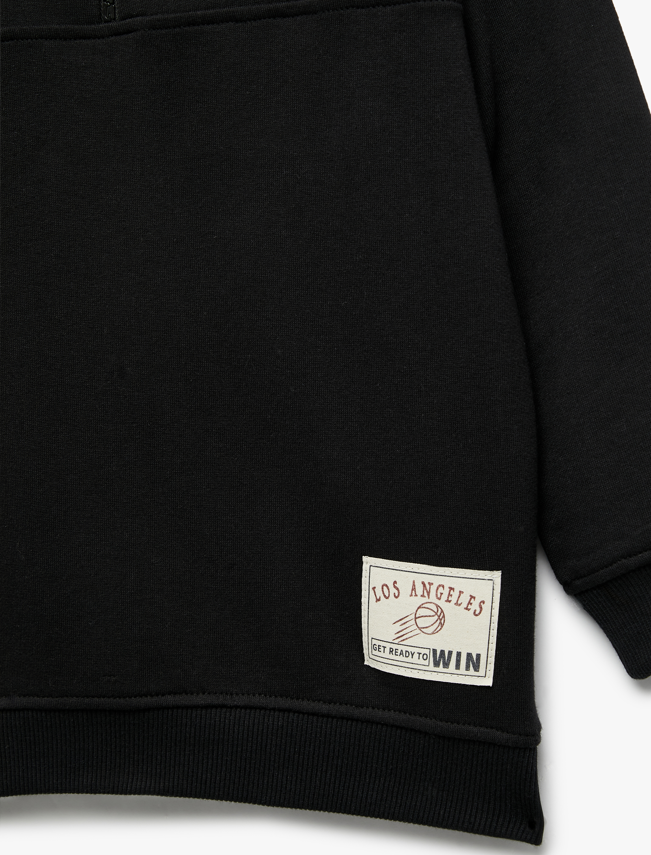  Erkek Çocuk Dik Yaka Uzun Kollu Pamuklu Sweatshirt