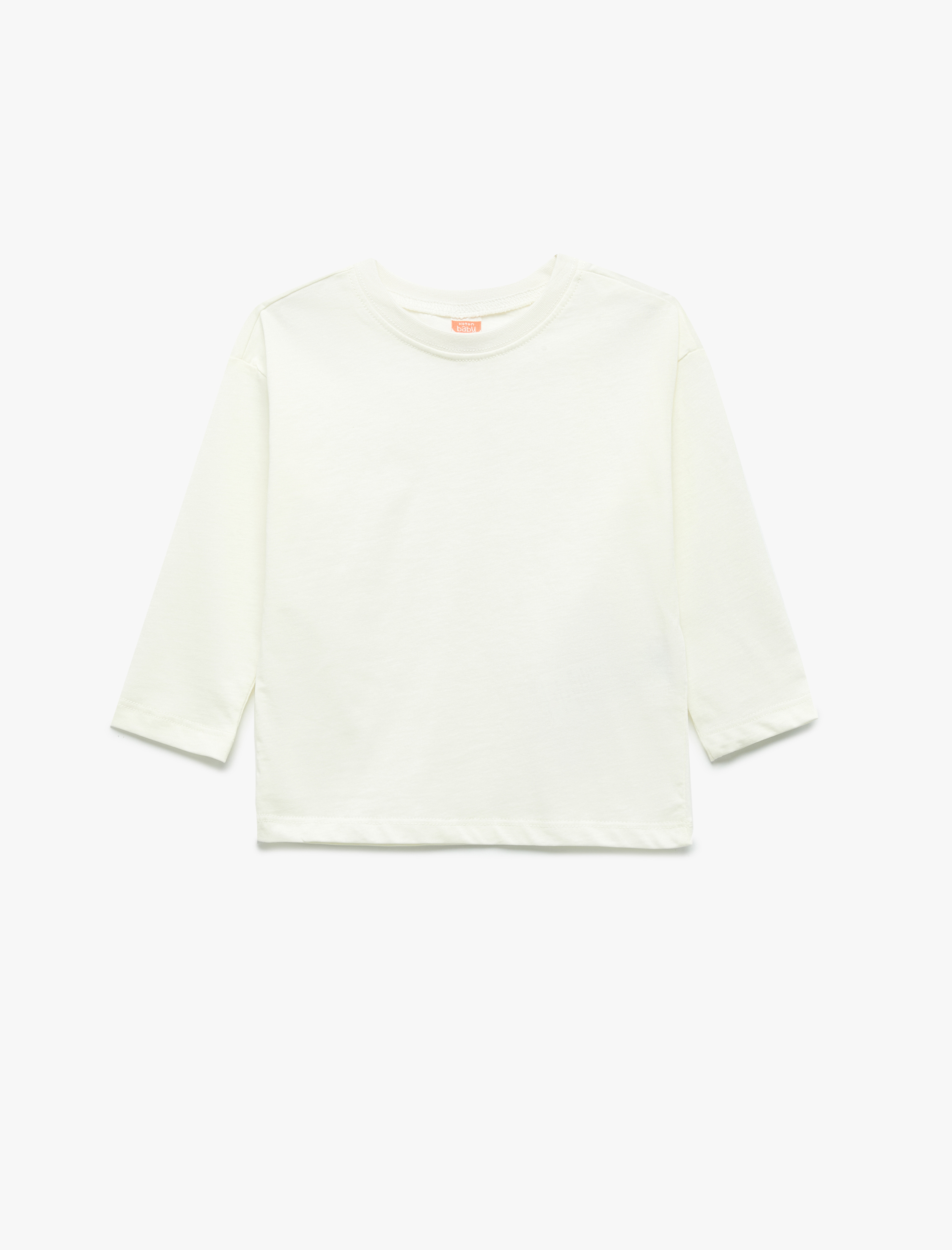  Erkek Bebek Pamuklu Uzun Kollu Bisiklet Yaka Çizgili 2'Li Tişört Seti