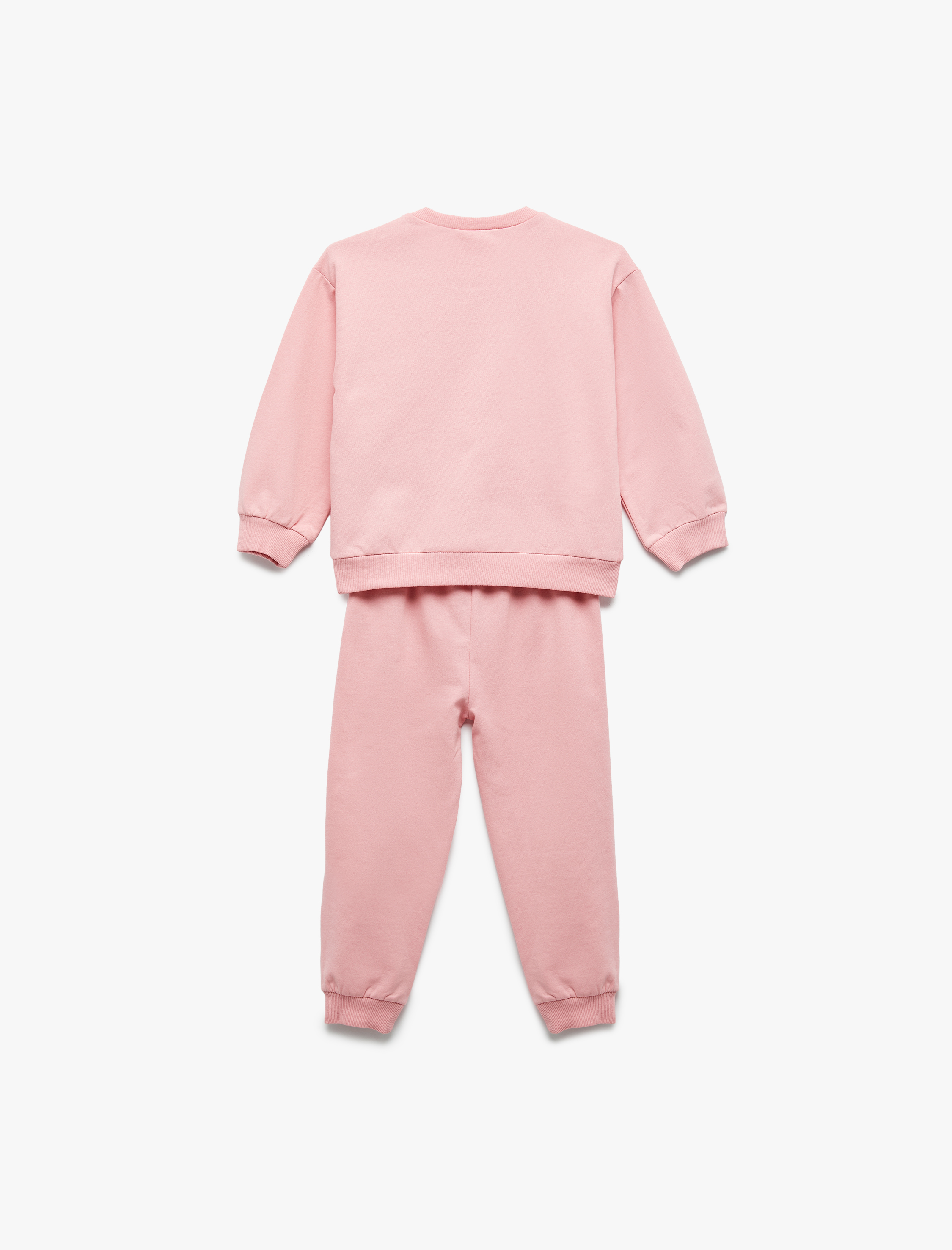  Kız Bebek Şardonlu Pamuklu 2'li Eşofman Takımı